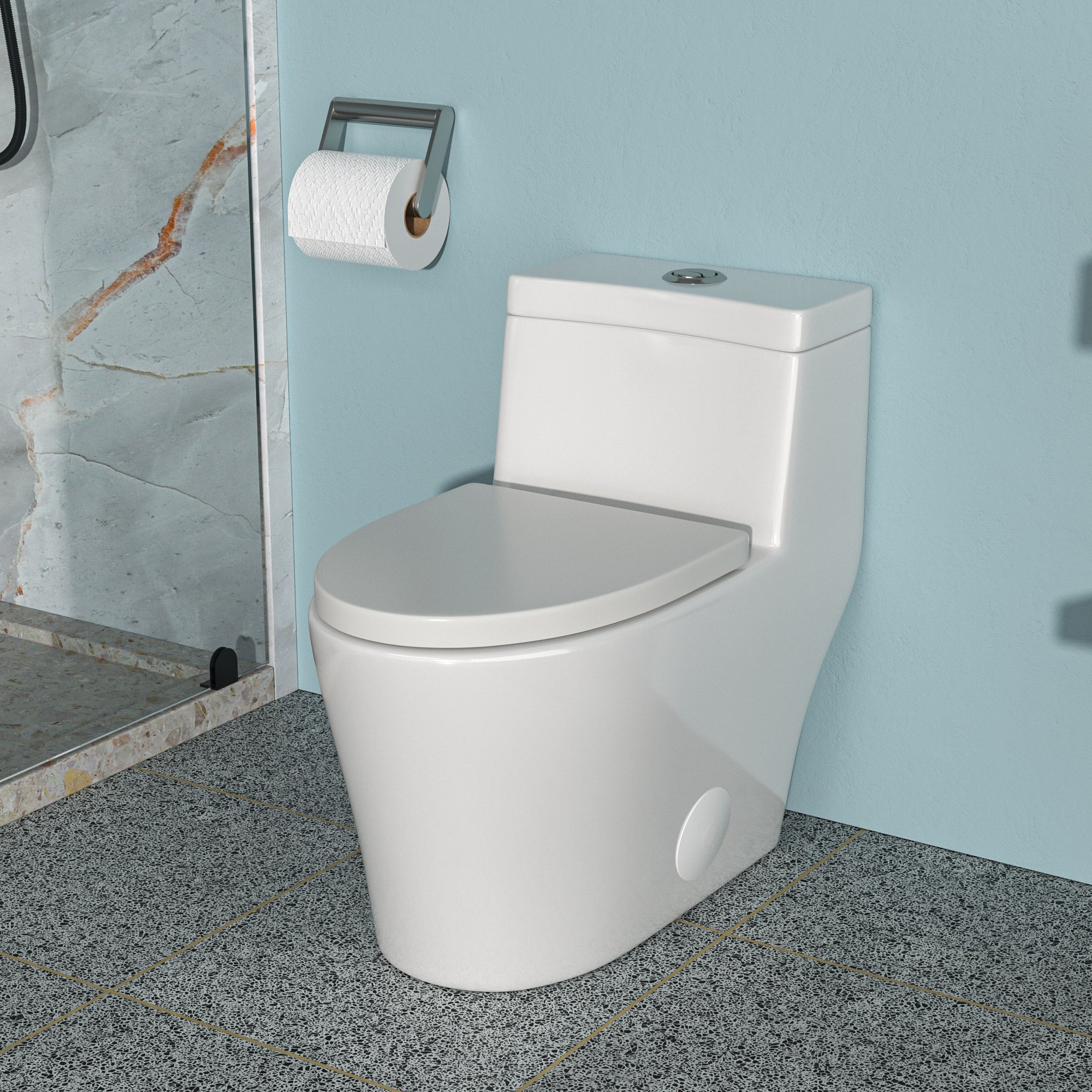 Ceramic One-Piece Toilet: Dual Flush, Soft Close
