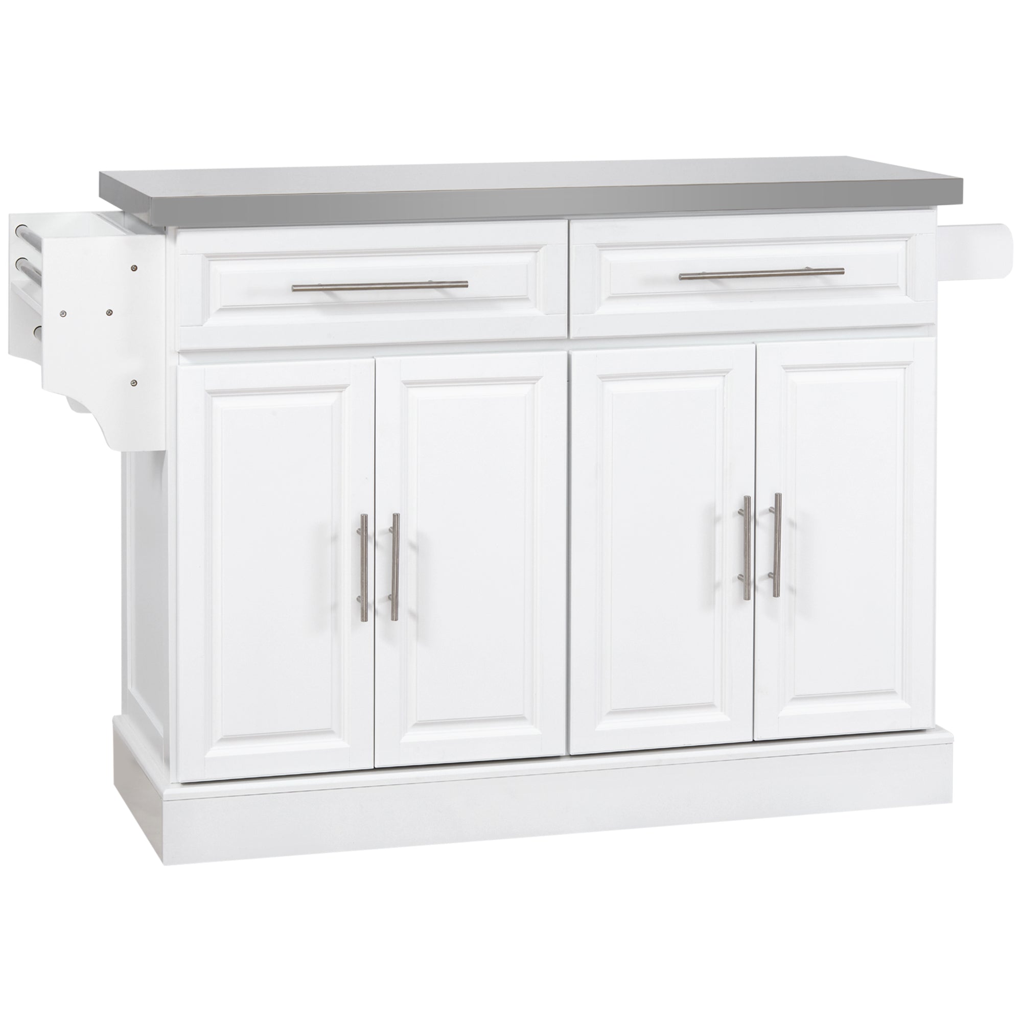 Rolling Kitchen Island Cart, White