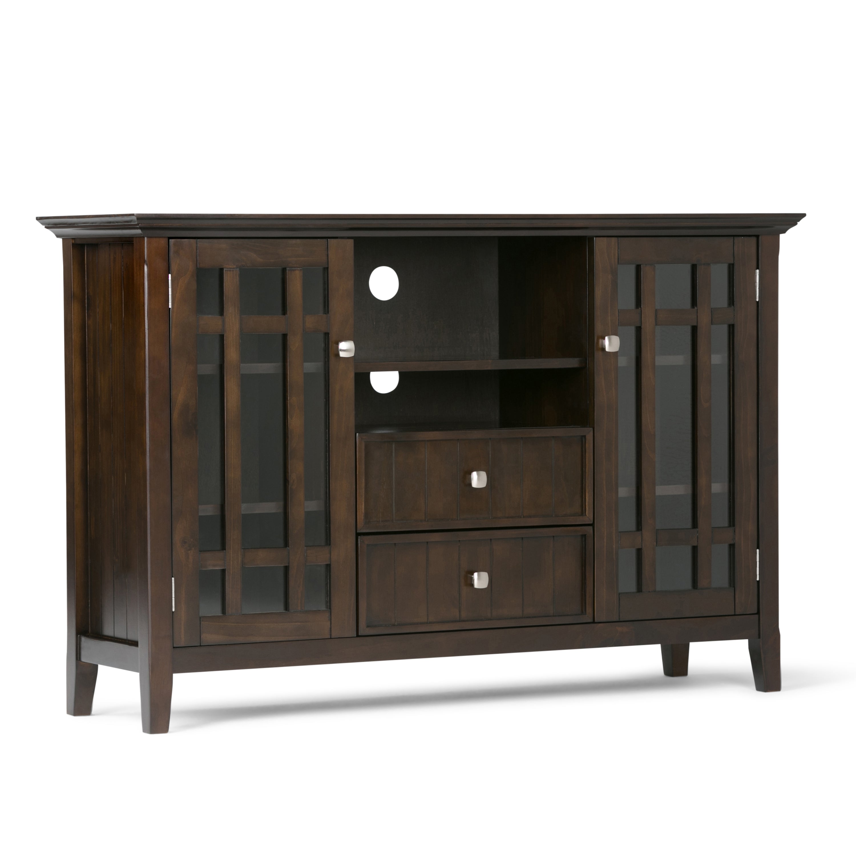 Bedford Tall TV Stand - Dark Tobacco Brown