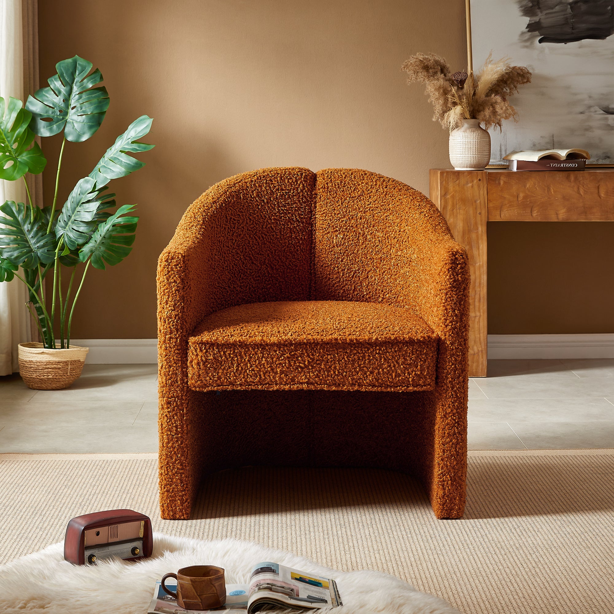 Mirod Accent Chair: Stylish Curve, Dual Use Comfort