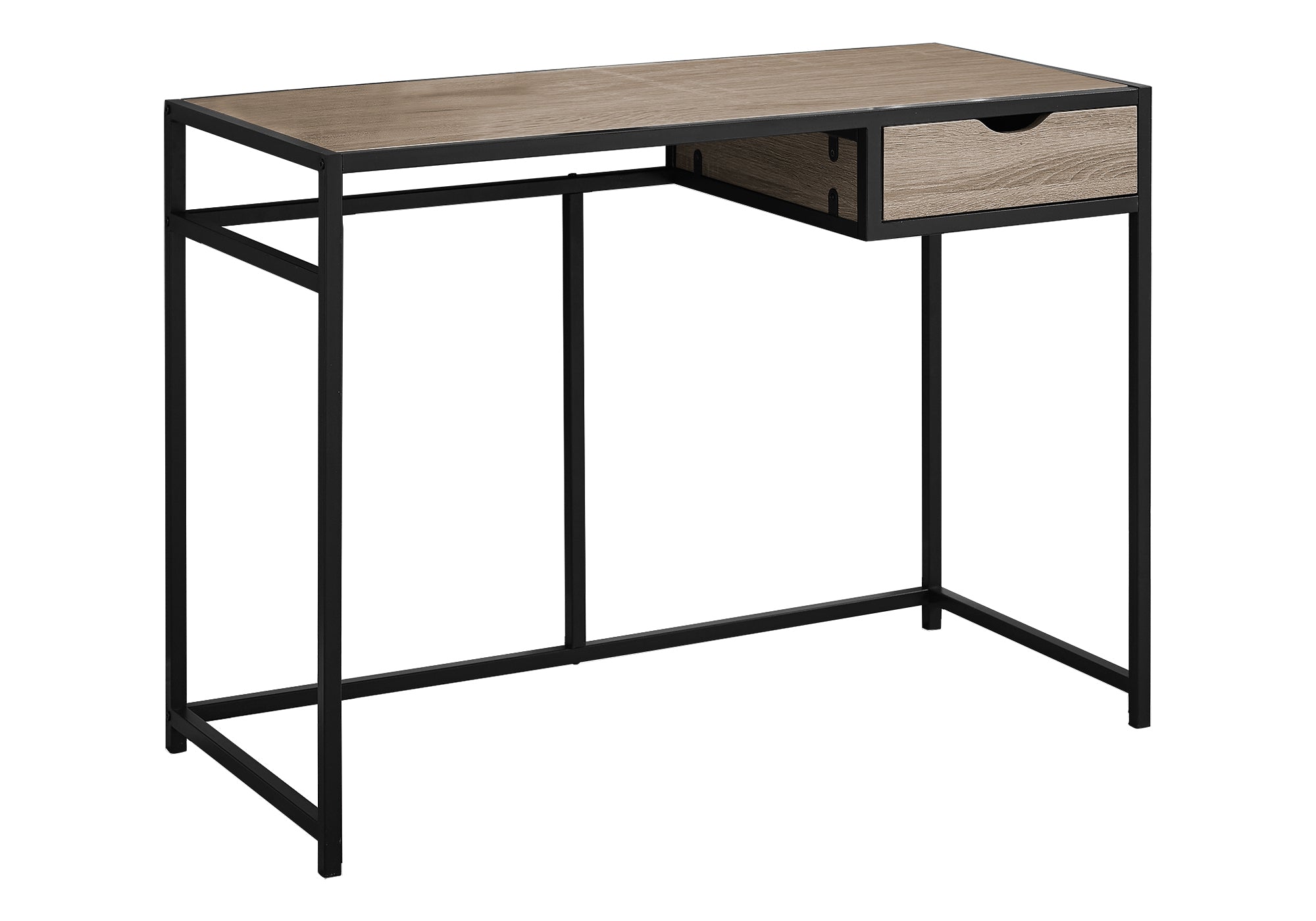 Modern 42" Computer Desk w/ Drawer - Brown & Black