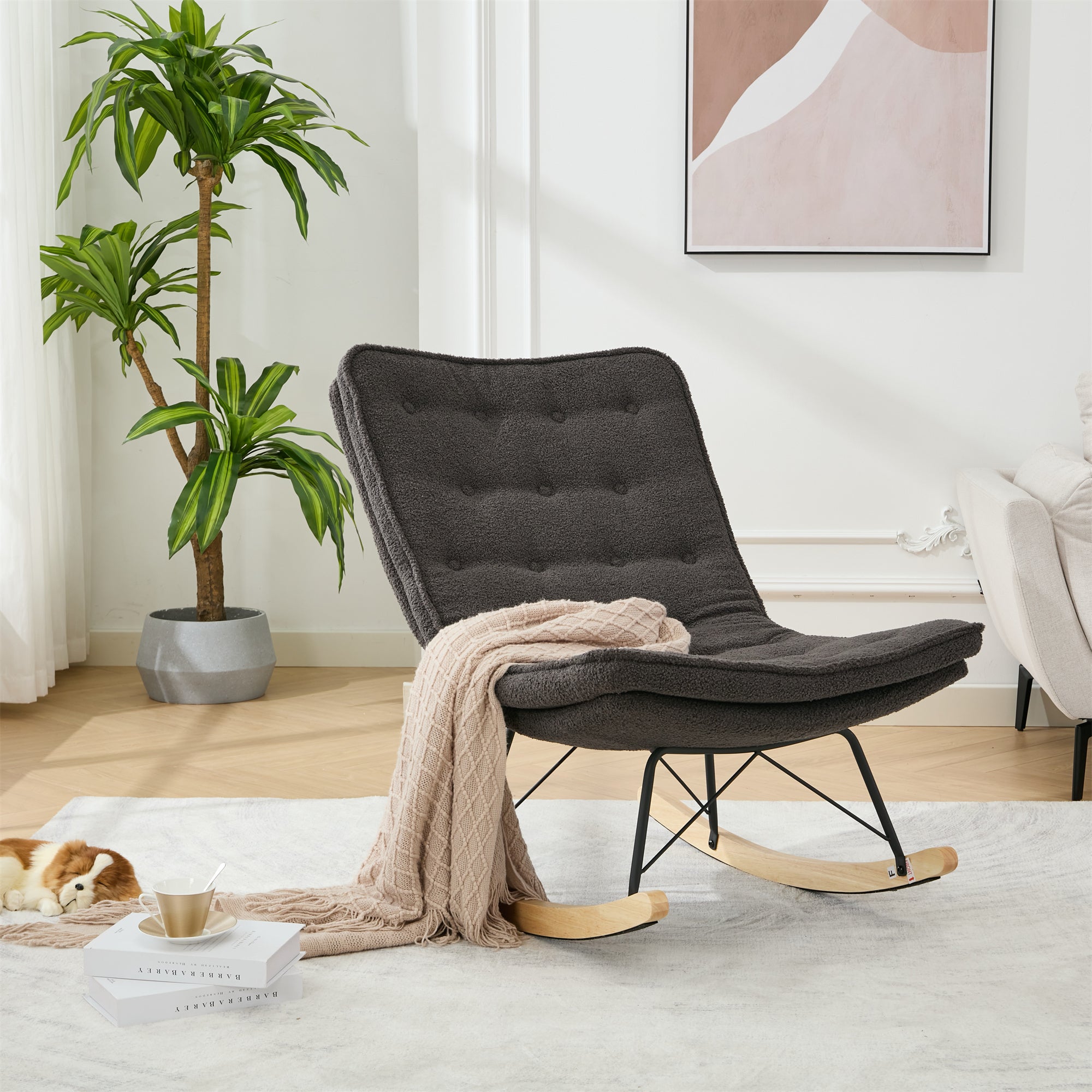 Modern Rocking Recliner Chair with Footrest