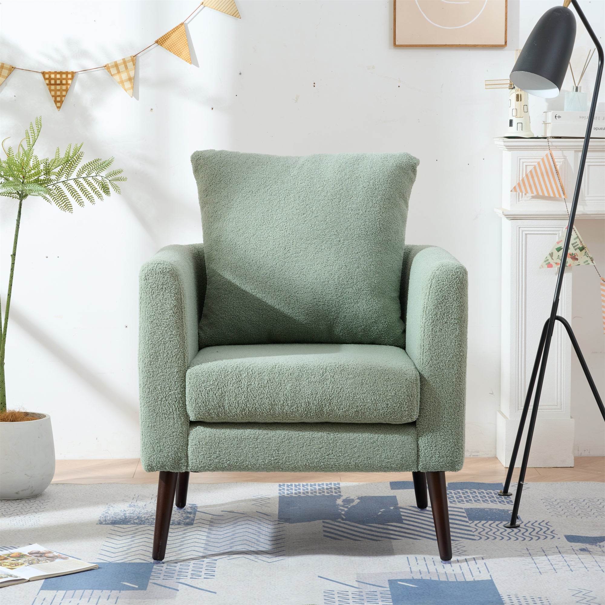 Modern Green Accent Chair: Stylish & Comfortable