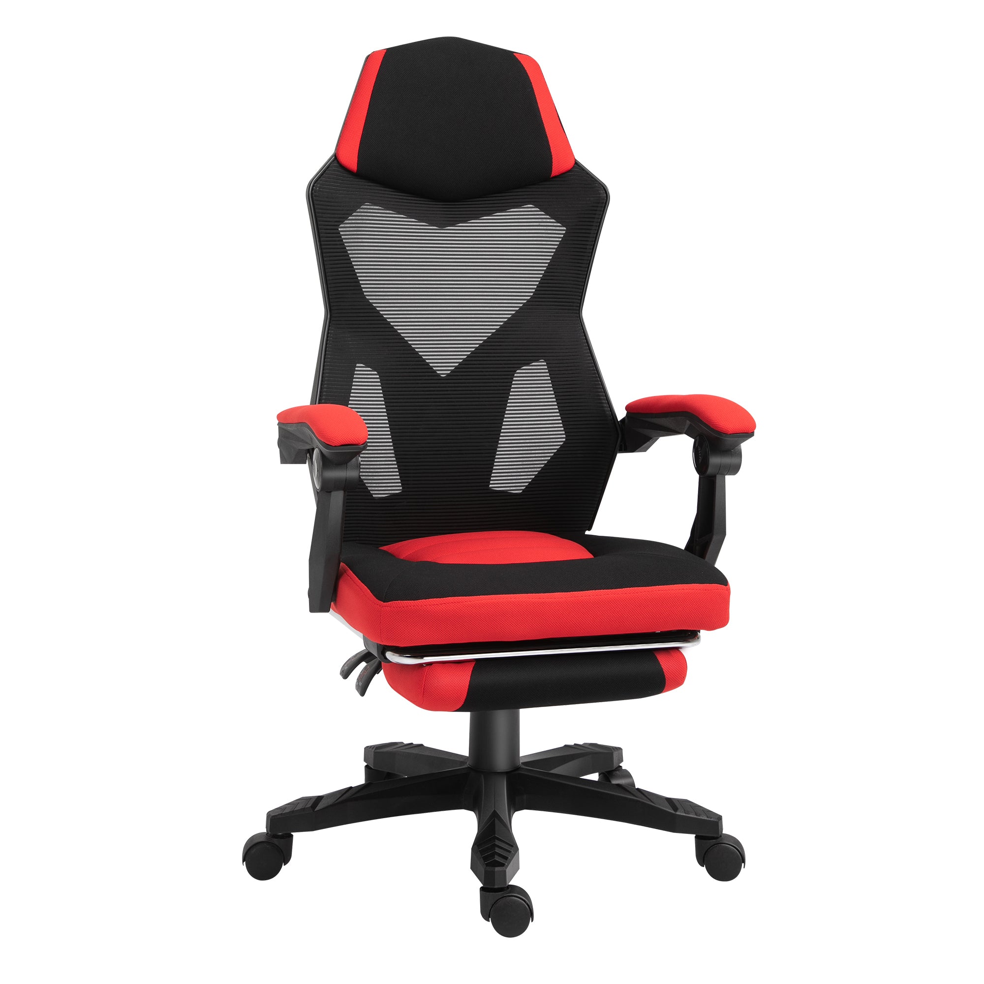 Ergonomic Office Chair w/ Footrest - Red