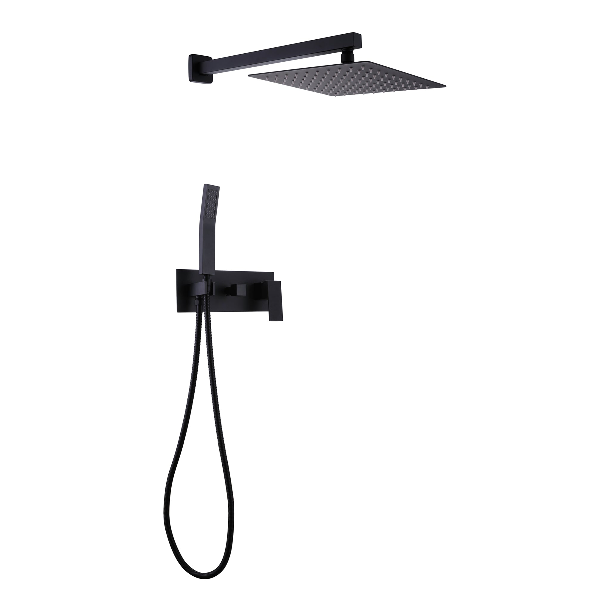 Luxury Rainfall Shower System: Matte Black 12"