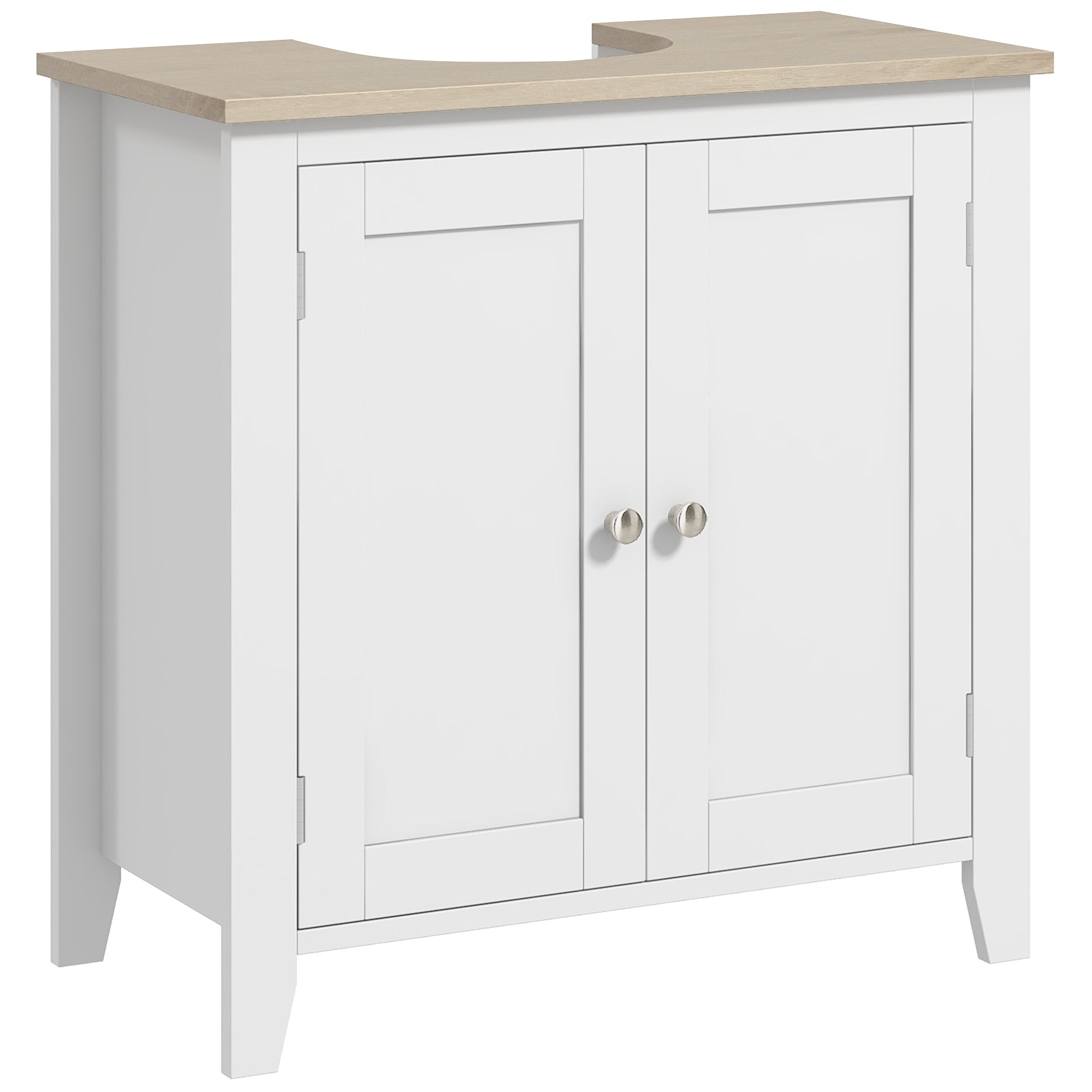 Kleankin Pedestal Sink Storage Cabinet: White