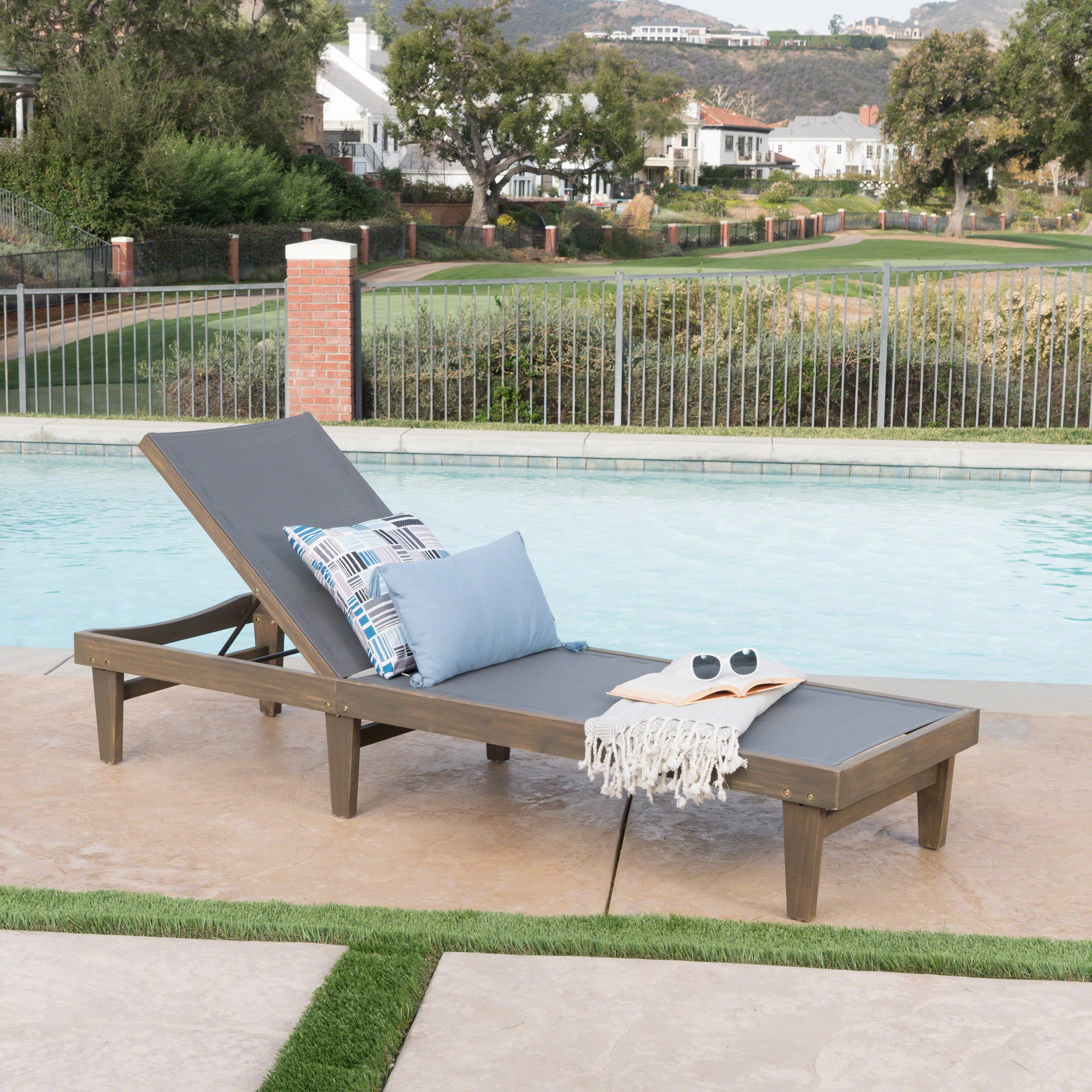 Dark Grey Mesh Summerland Chaise Lounge