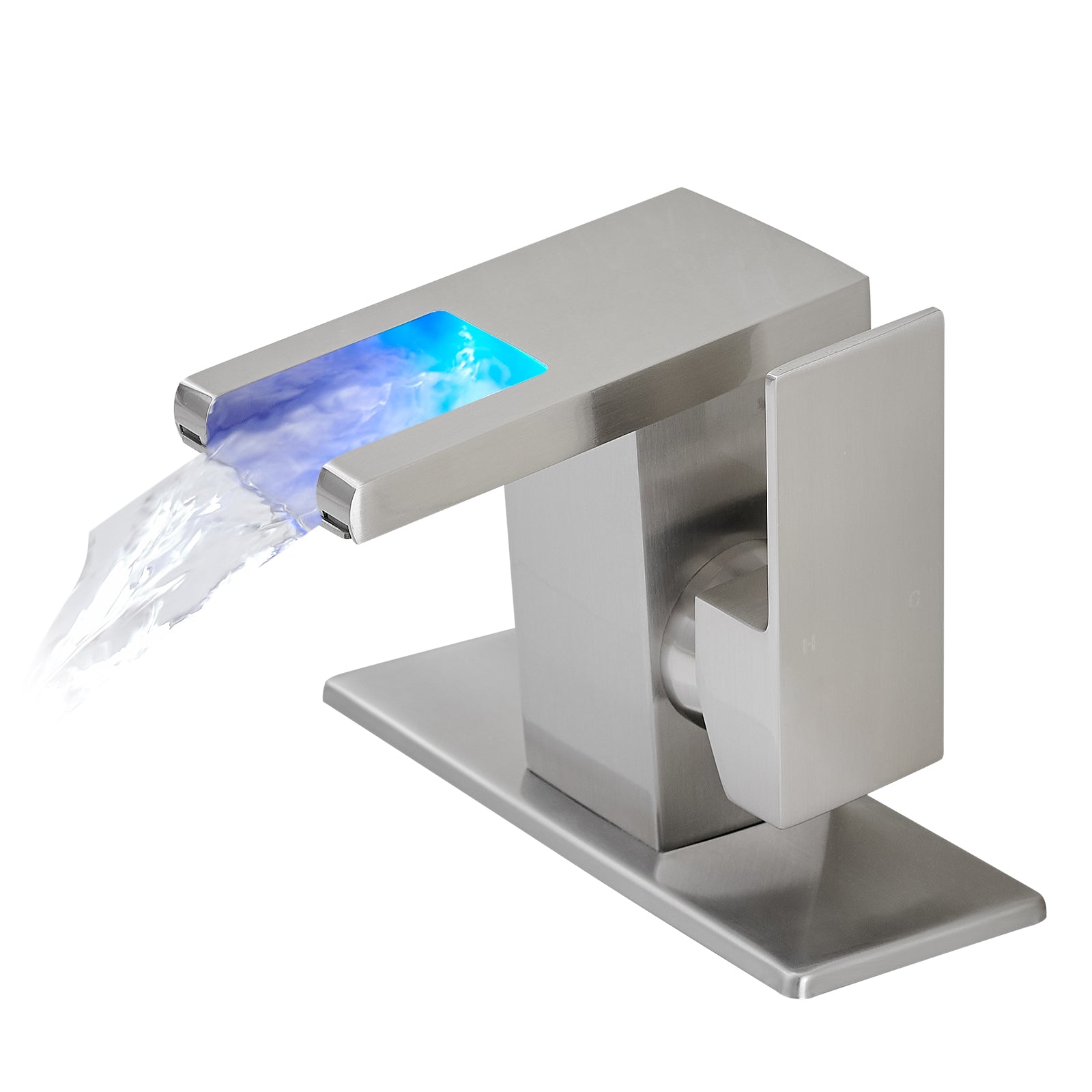 LED Waterfall Bathroom Faucet - 3 Color Change
