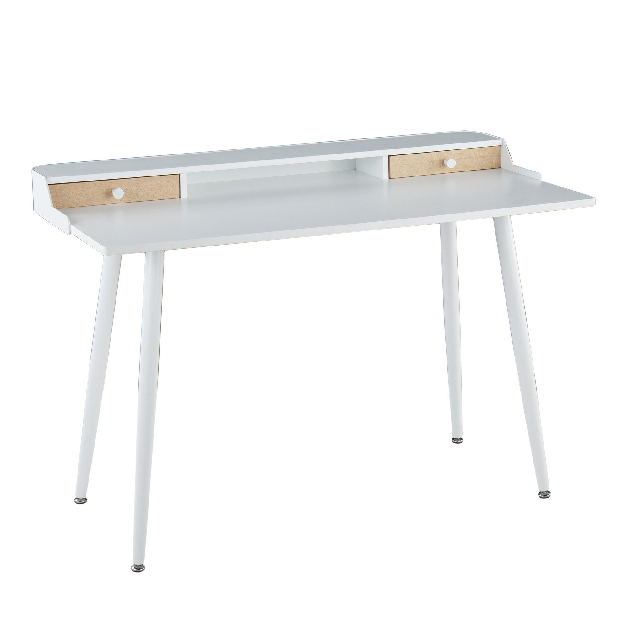 Harvey White Desk | Steel & Wood Modern Desk | LumiSource