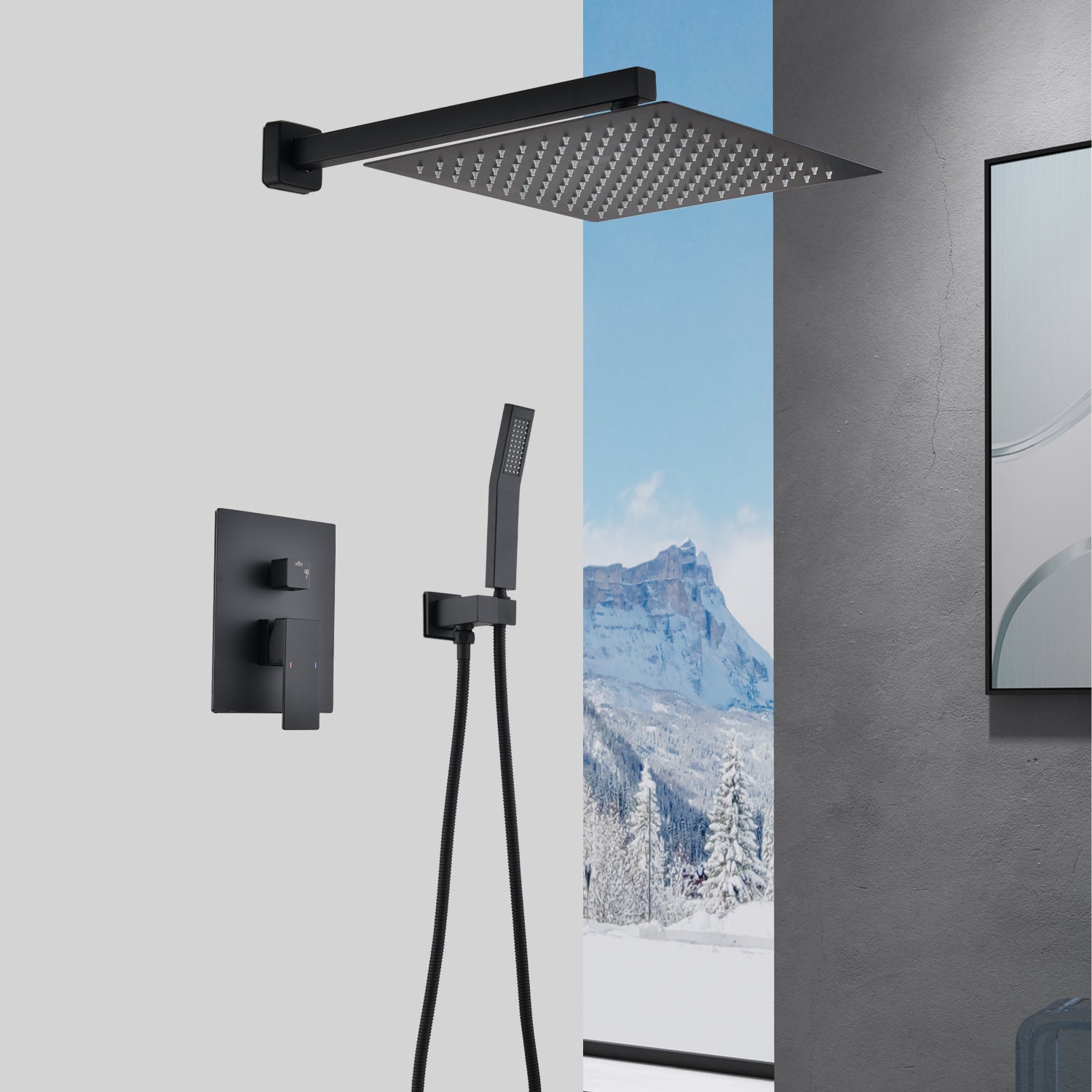 12" Wall Mount Rain Shower Head System