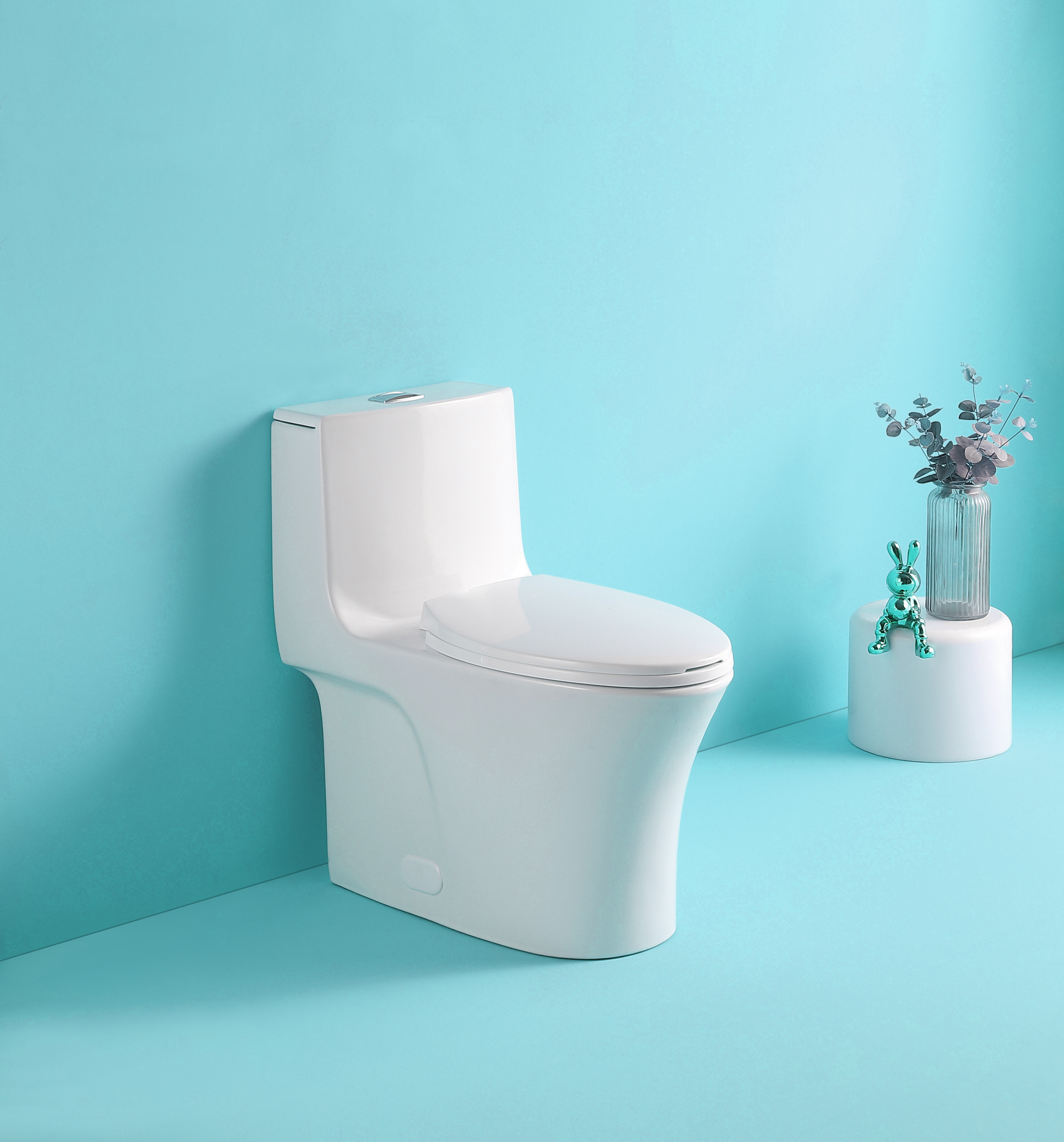 Dual-Flush Toilet: 1.1/1.6 GPF, Elongated, White