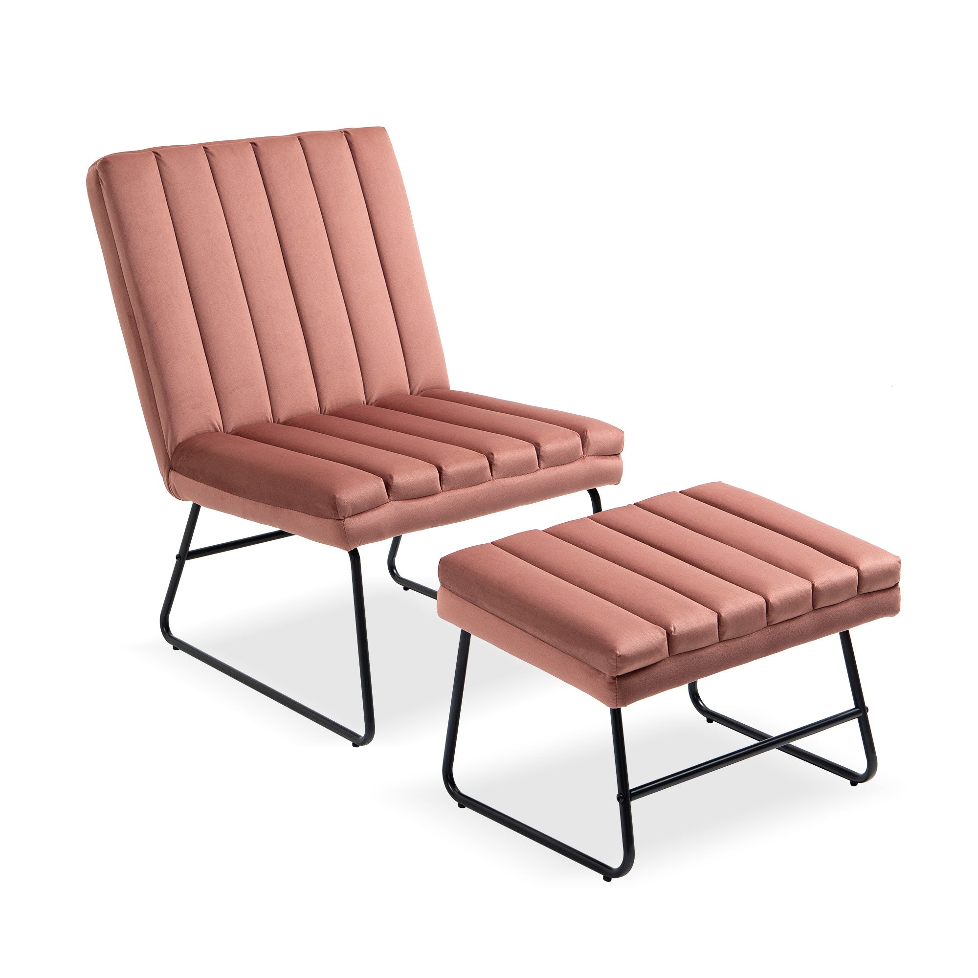 Pink Modern Lazy Lounge Chair & Sofa Set