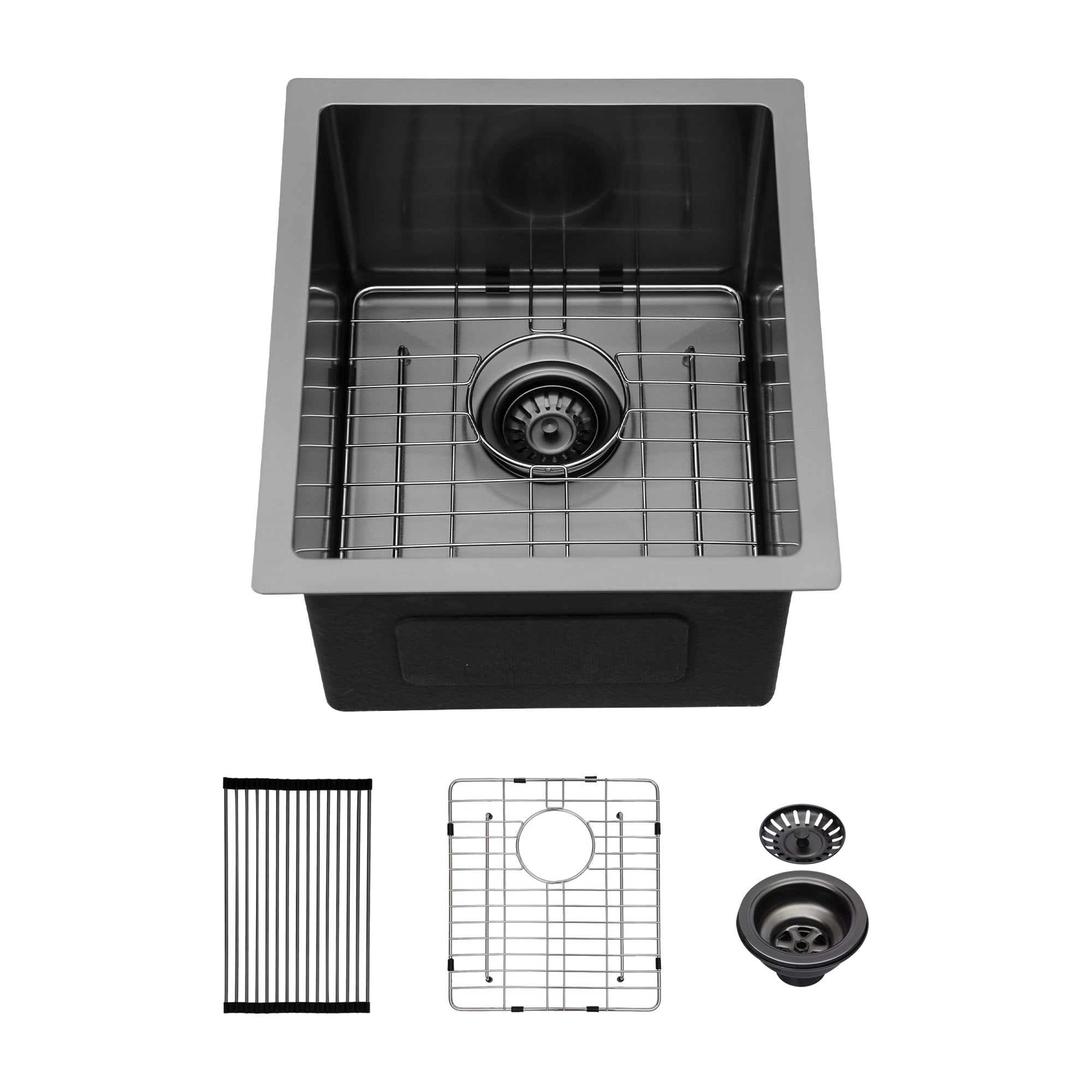 Gunmetal Black Kitchen Sink: 15x17x10 Undermount