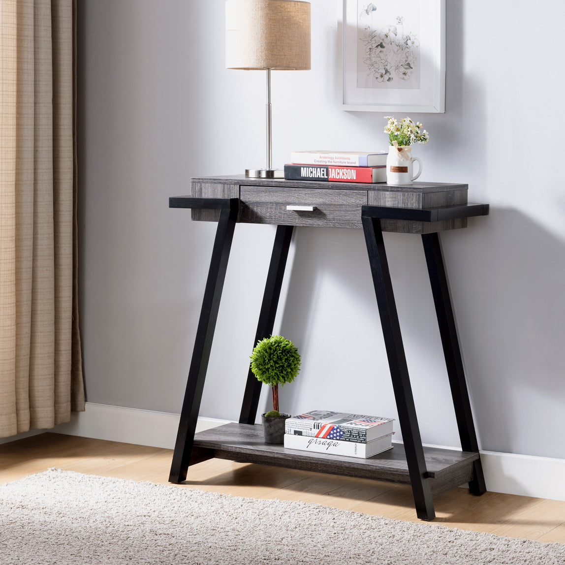Distressed Grey Hallway Table w/ Drawer & Shelf