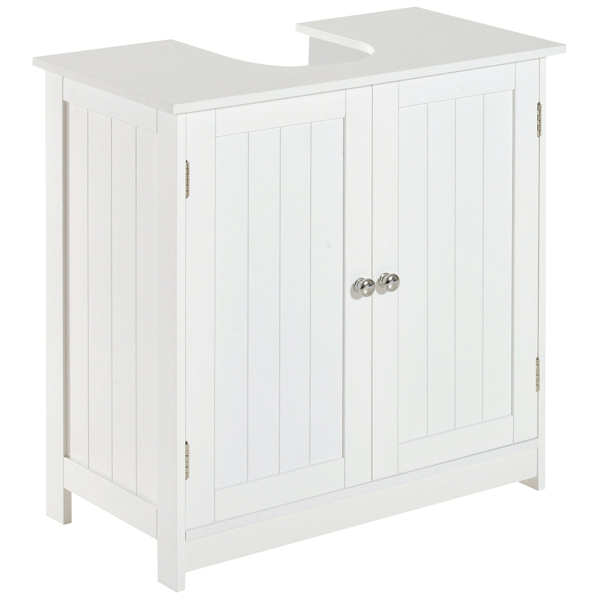 White 24" Pedestal Sink Vanity Cabinet