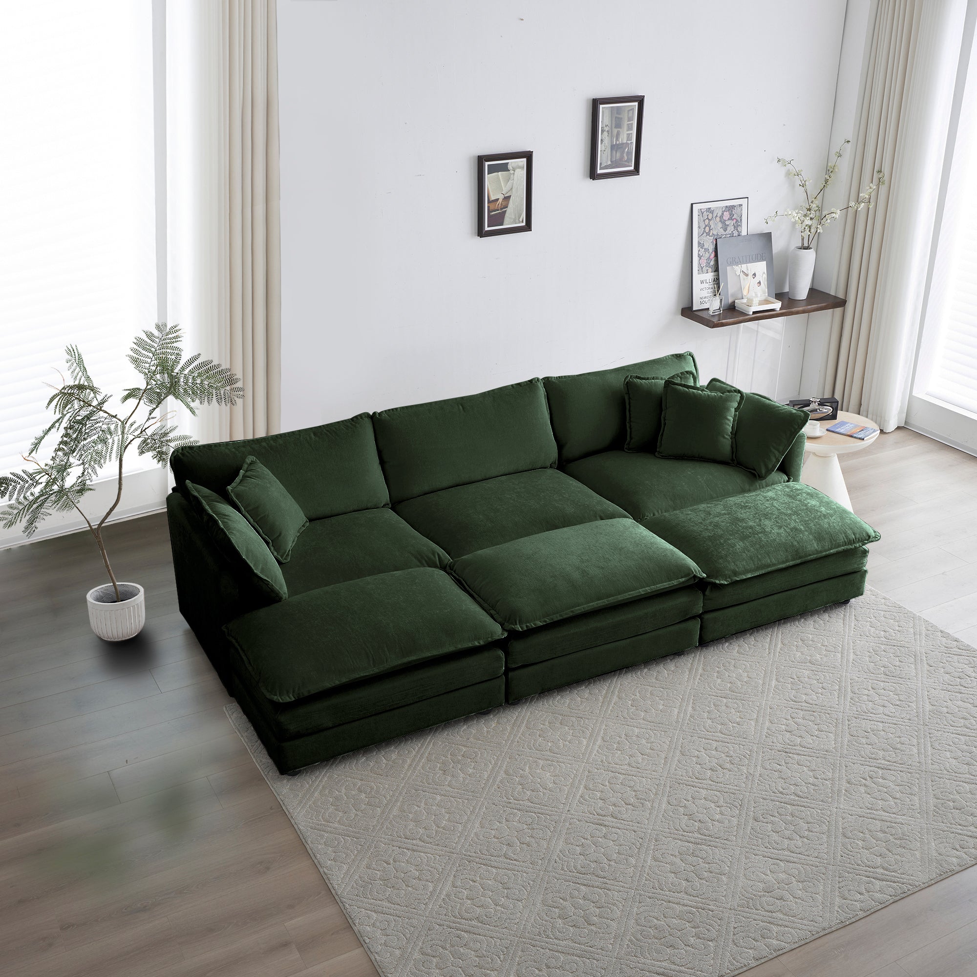 U-Shaped Sectional Sofa: 6 Seater, Super Soft