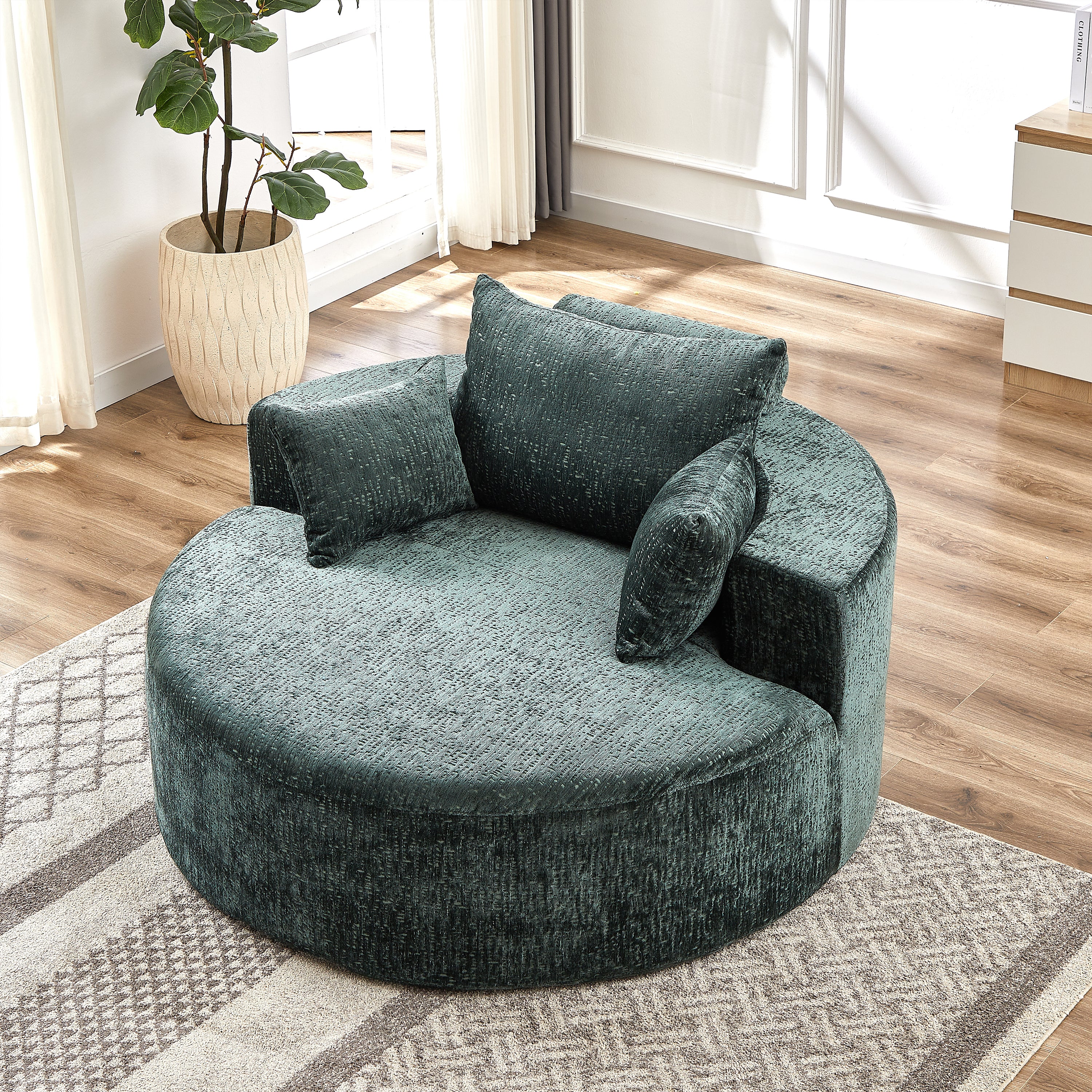 55" Chenille Sleeper Sofa - Fluffy & Modern