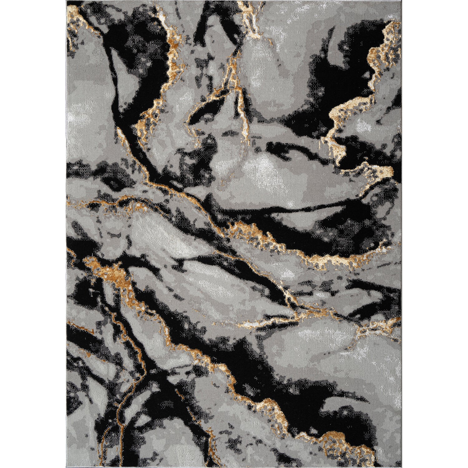 Tali Grey & Black Abstract Area Rug