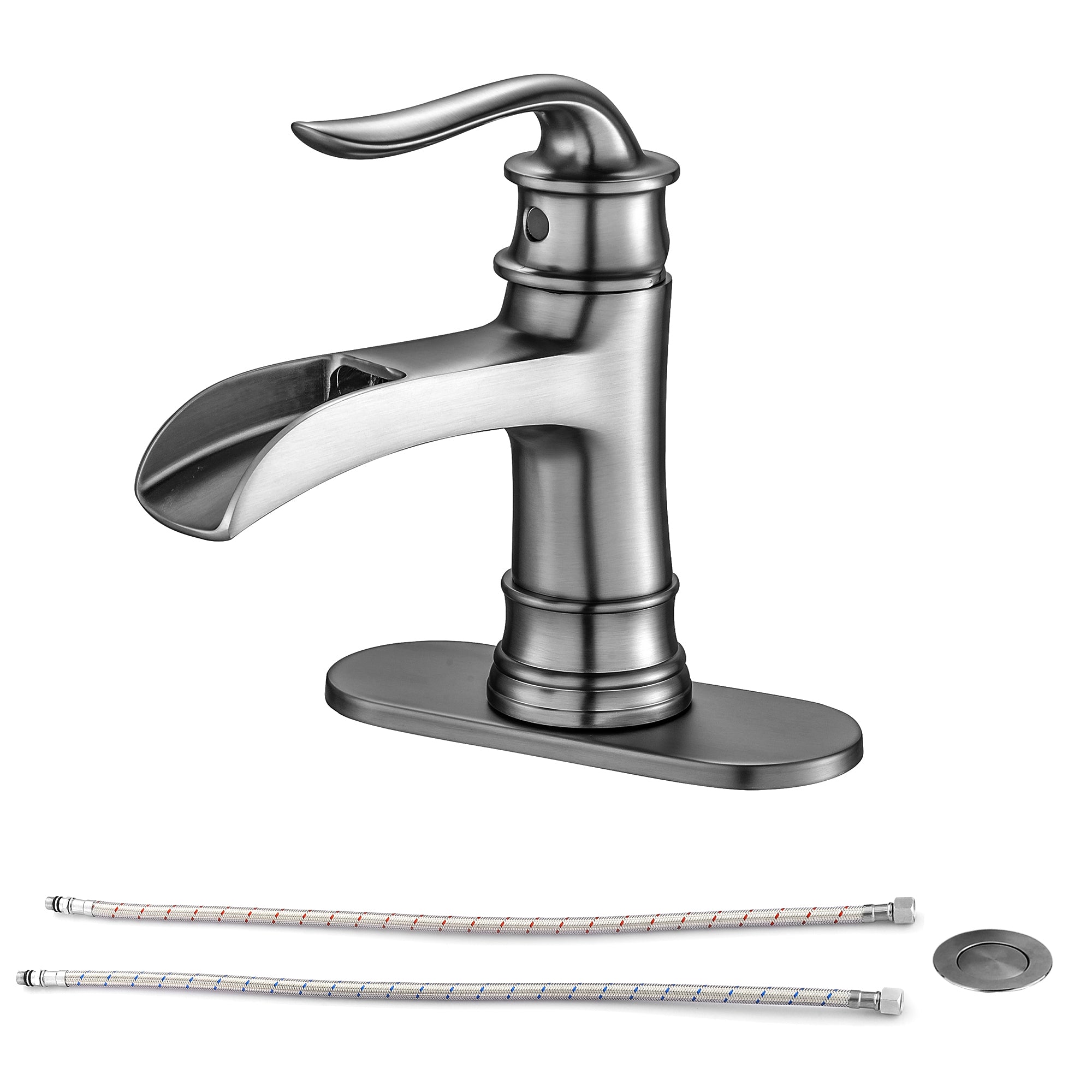 Brushed Nickel Waterfall Bathroom Faucet