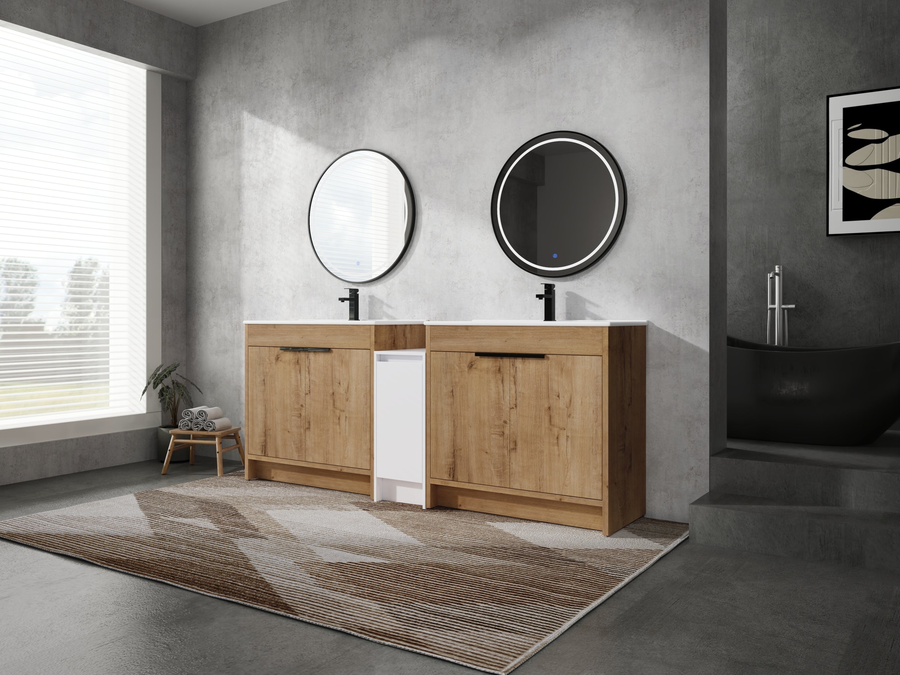 84" Freestanding Bathroom Vanity with Sink & Storage