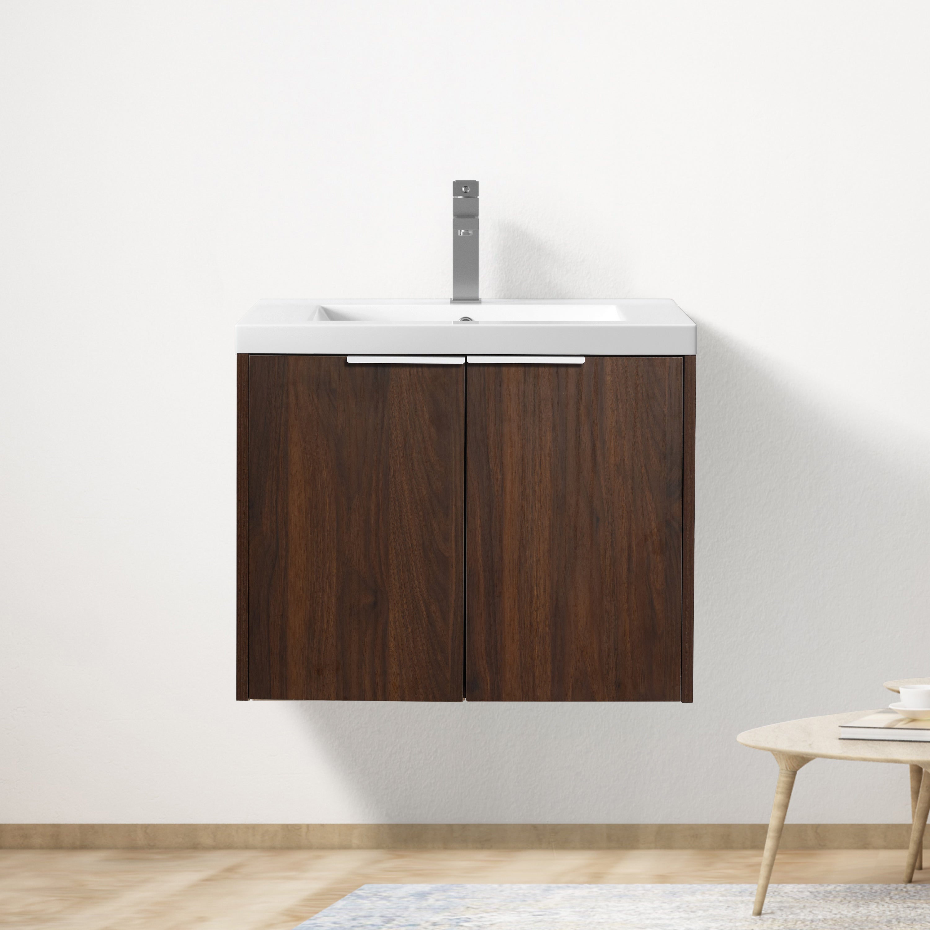 24" Bathroom Sink Cabinet: Soft Close, Floating