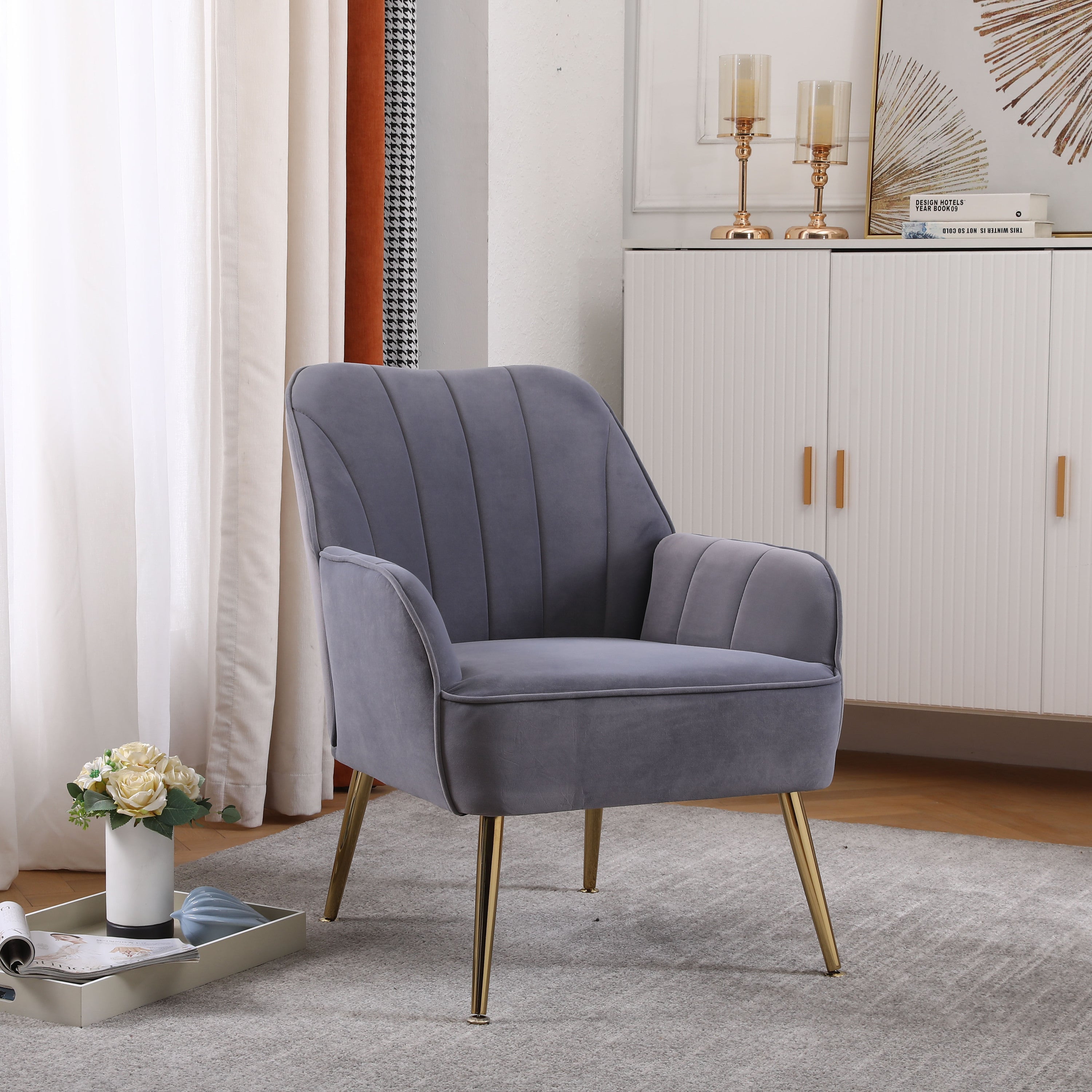 Modern Velvet Sherpa Armchair: Easy Assembly