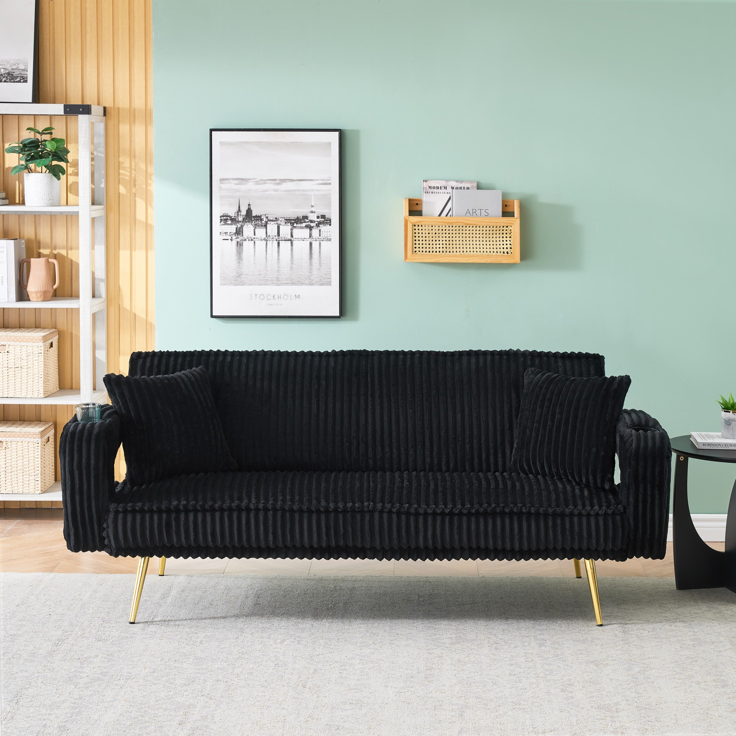 White Corduroy Sofa: Minimalist Living Room Style