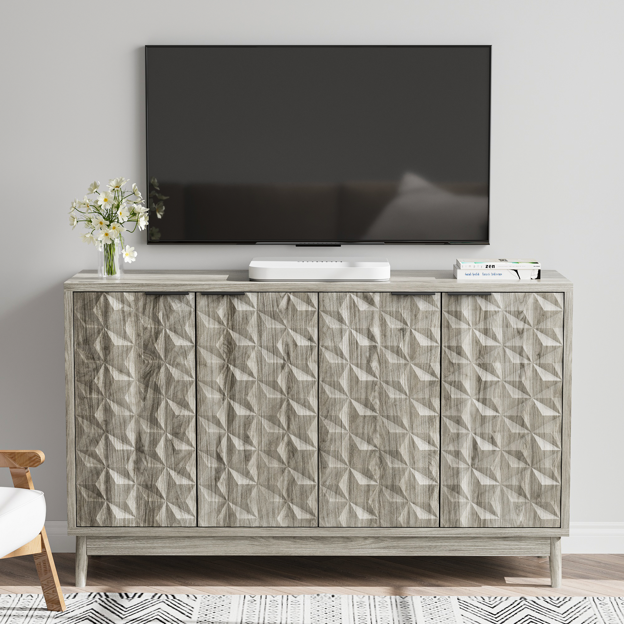 Grey Buffet Cabinet: Modern Style Storage