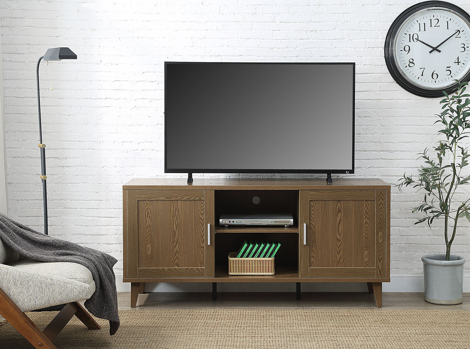 Modern 60" Walnut TV Stand for 65" TVs