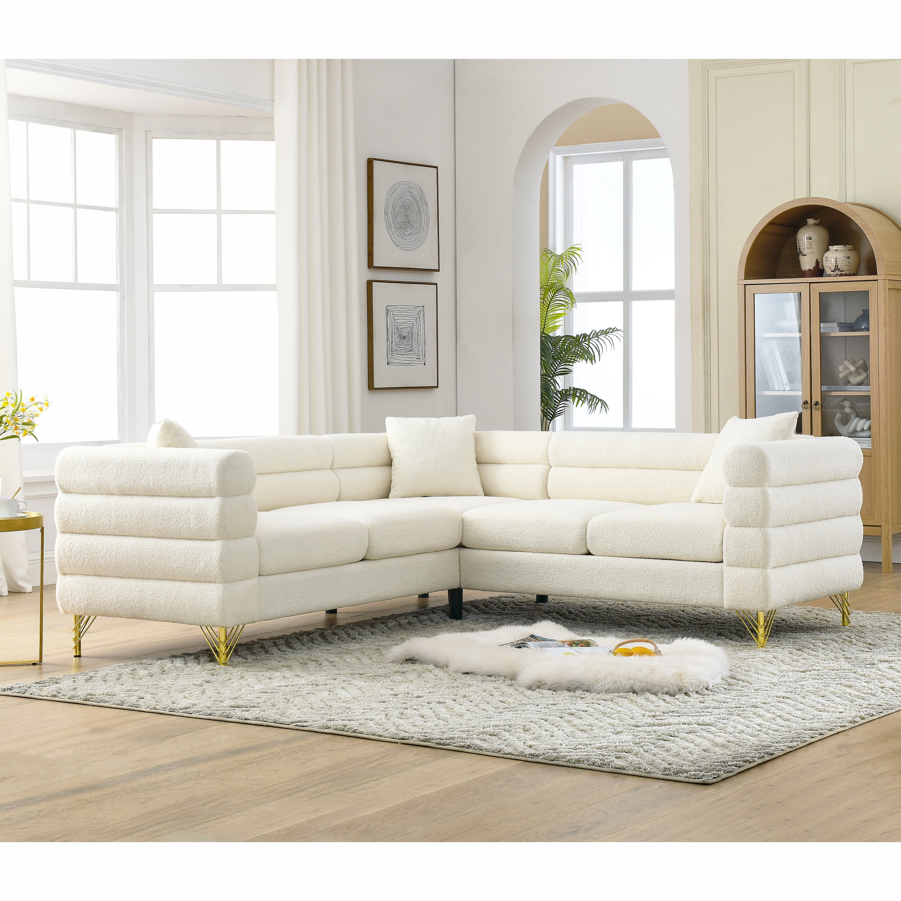 Oversized Corner Sofa, L-Shaped Sectional Couch (81.5")