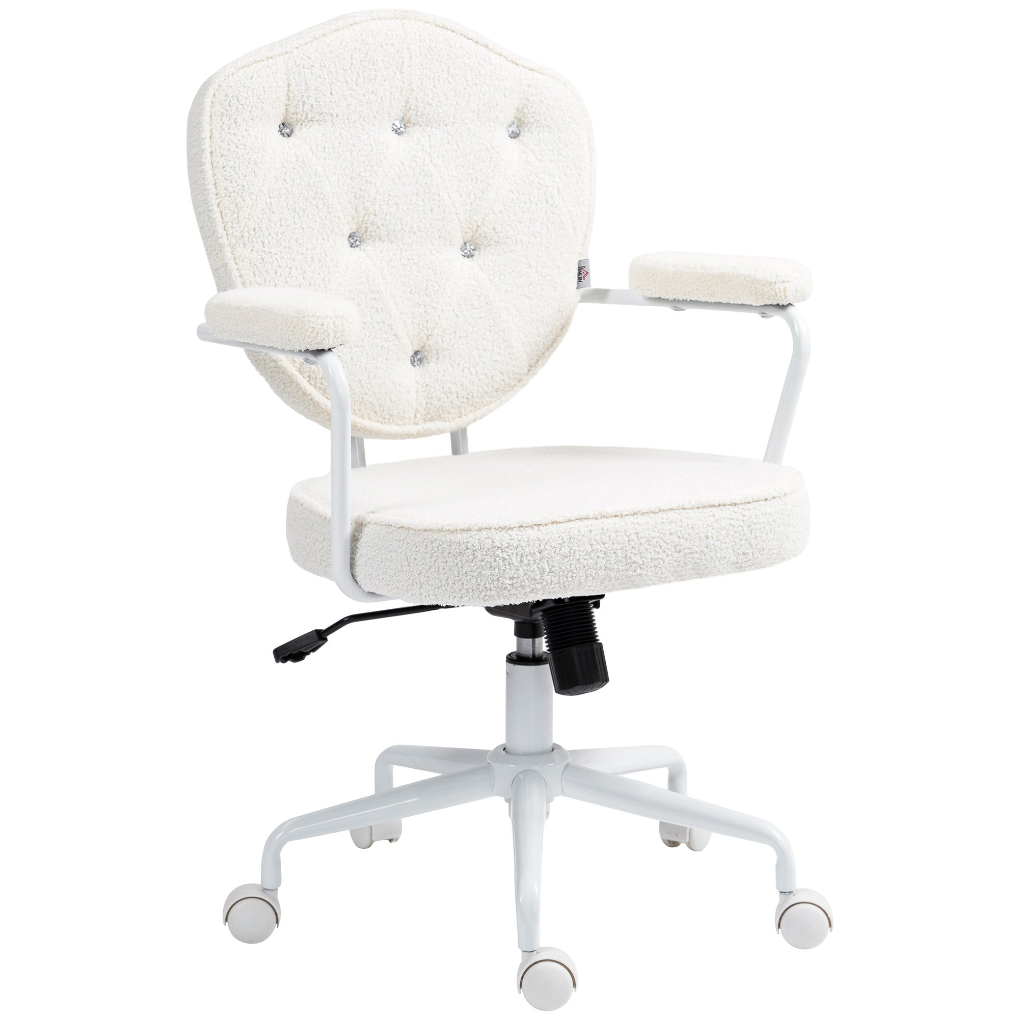 Cute Teddy Fleece Office Chair, Cream White