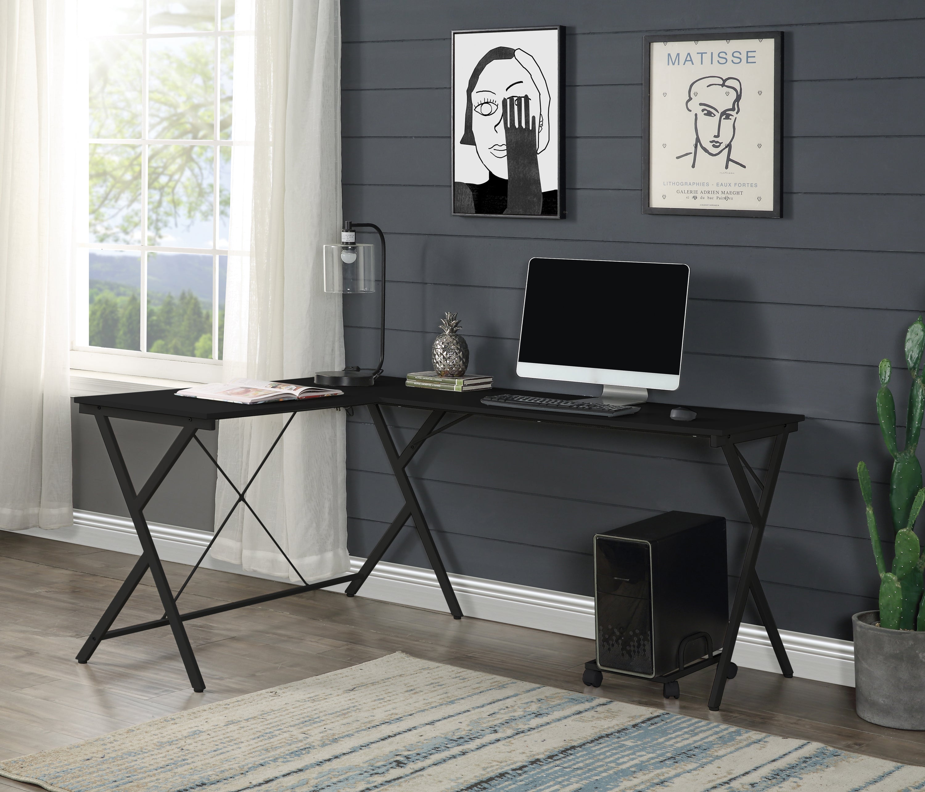 Dazenus Black Computer Desk | Modern Home Office Desk