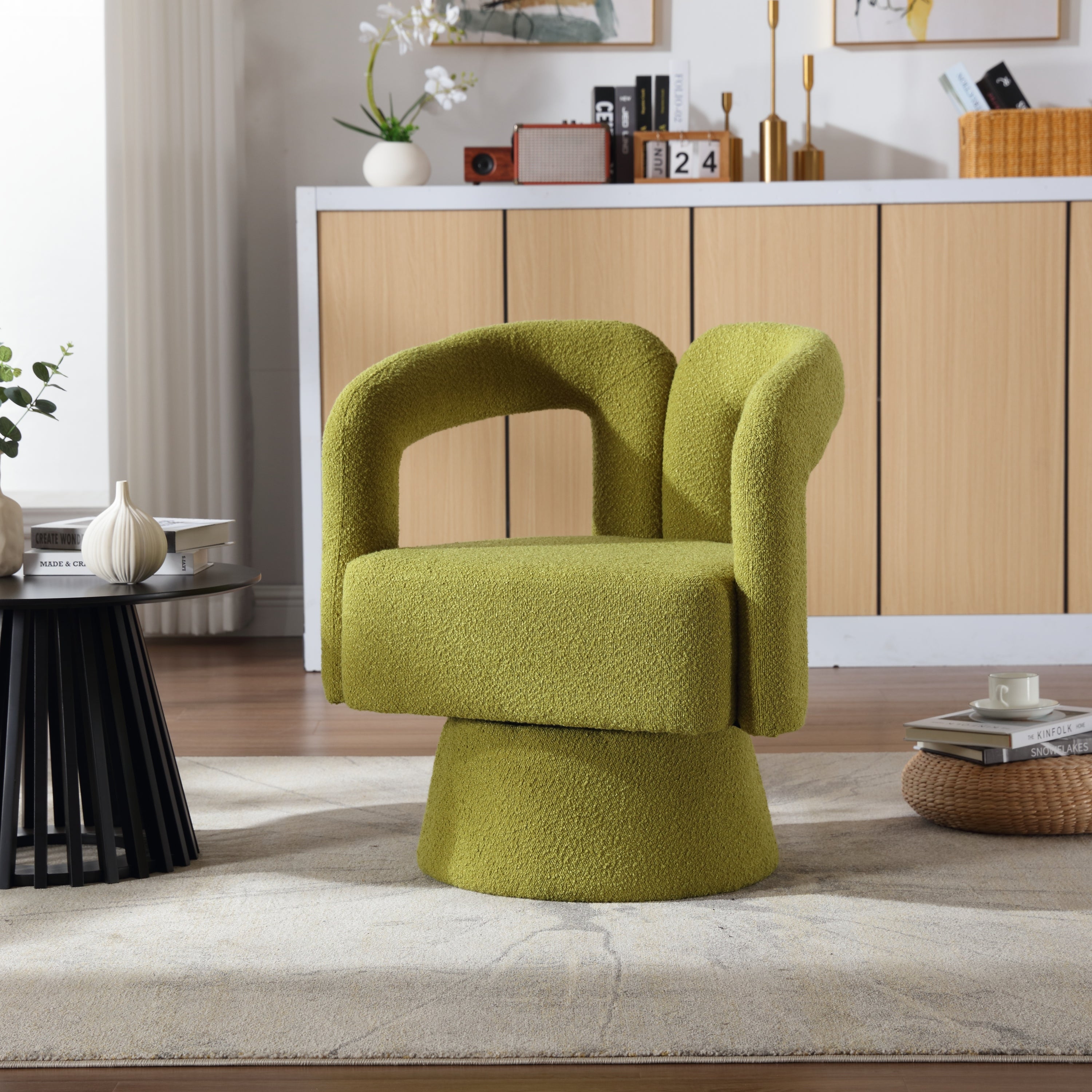 Swivel Cuddle Chair (Olive Green)