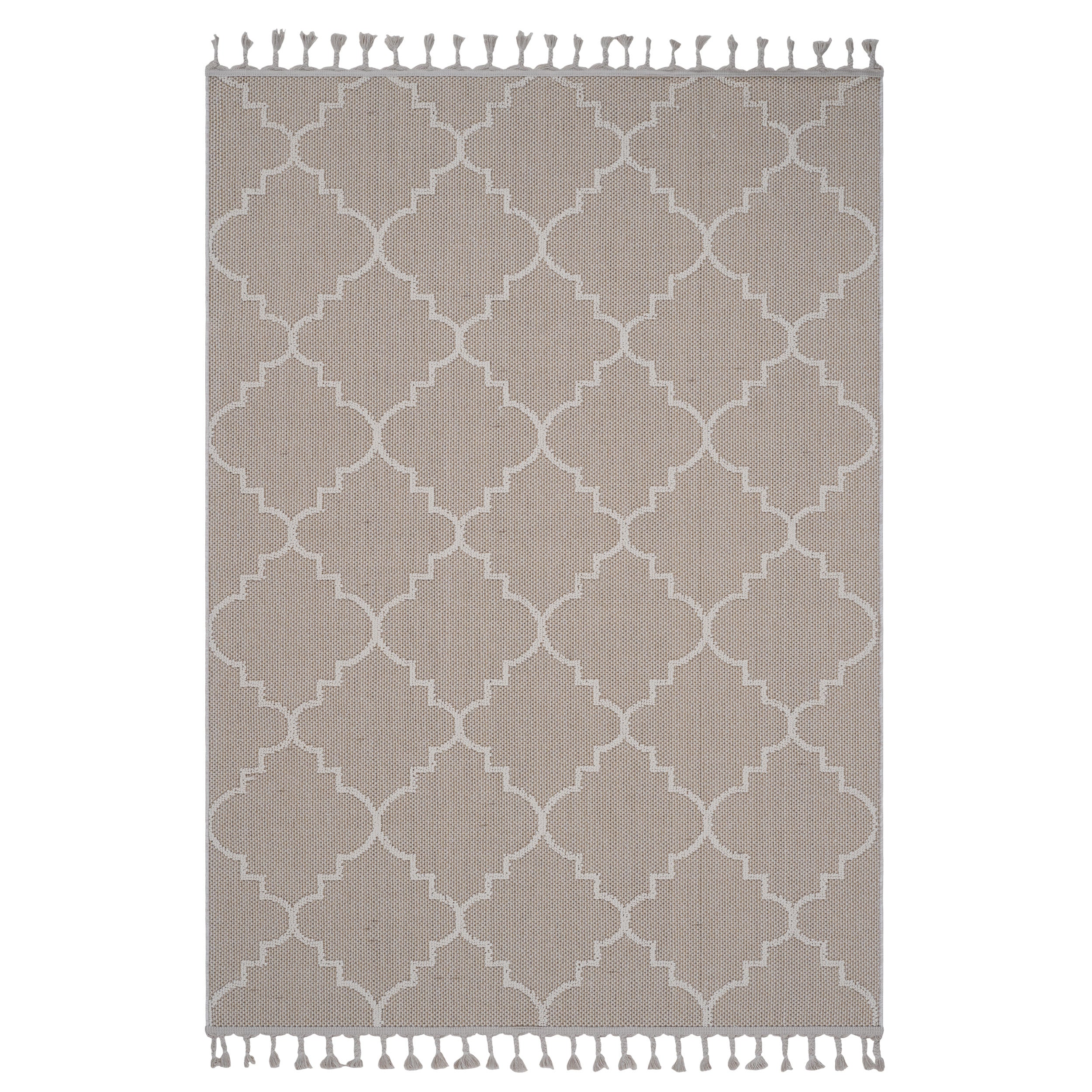 6x9 Ivory Trellis Rug: Indoor/Outdoor Area Rug