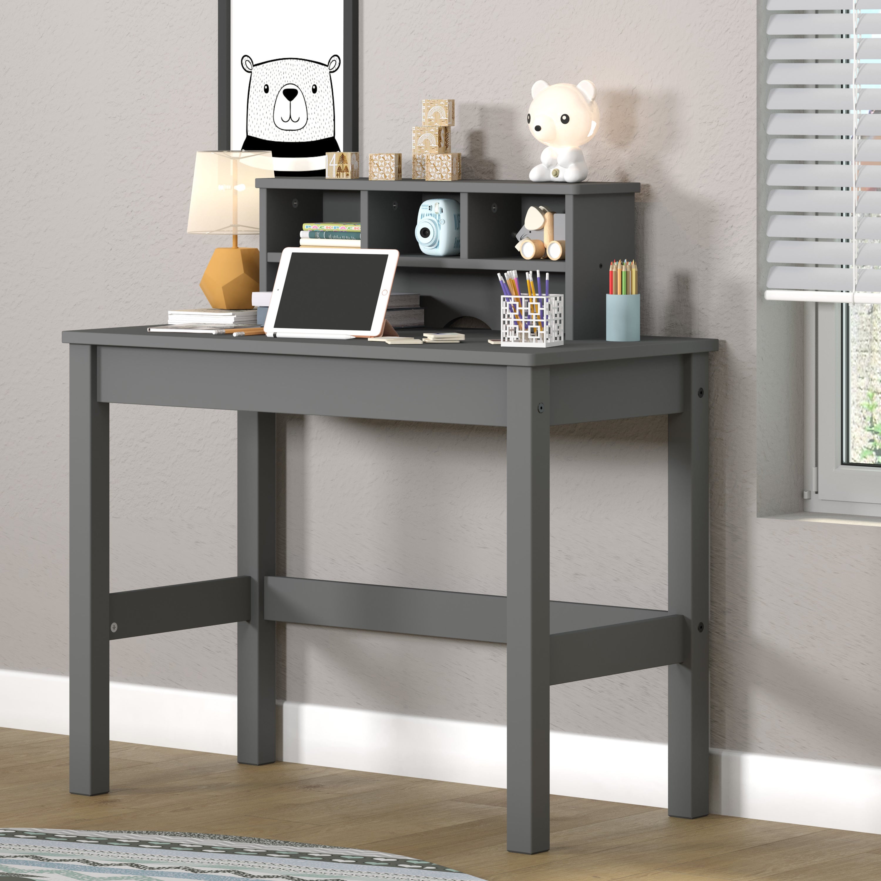 Logan Gray Writing Desk | Modern Home Office Desk