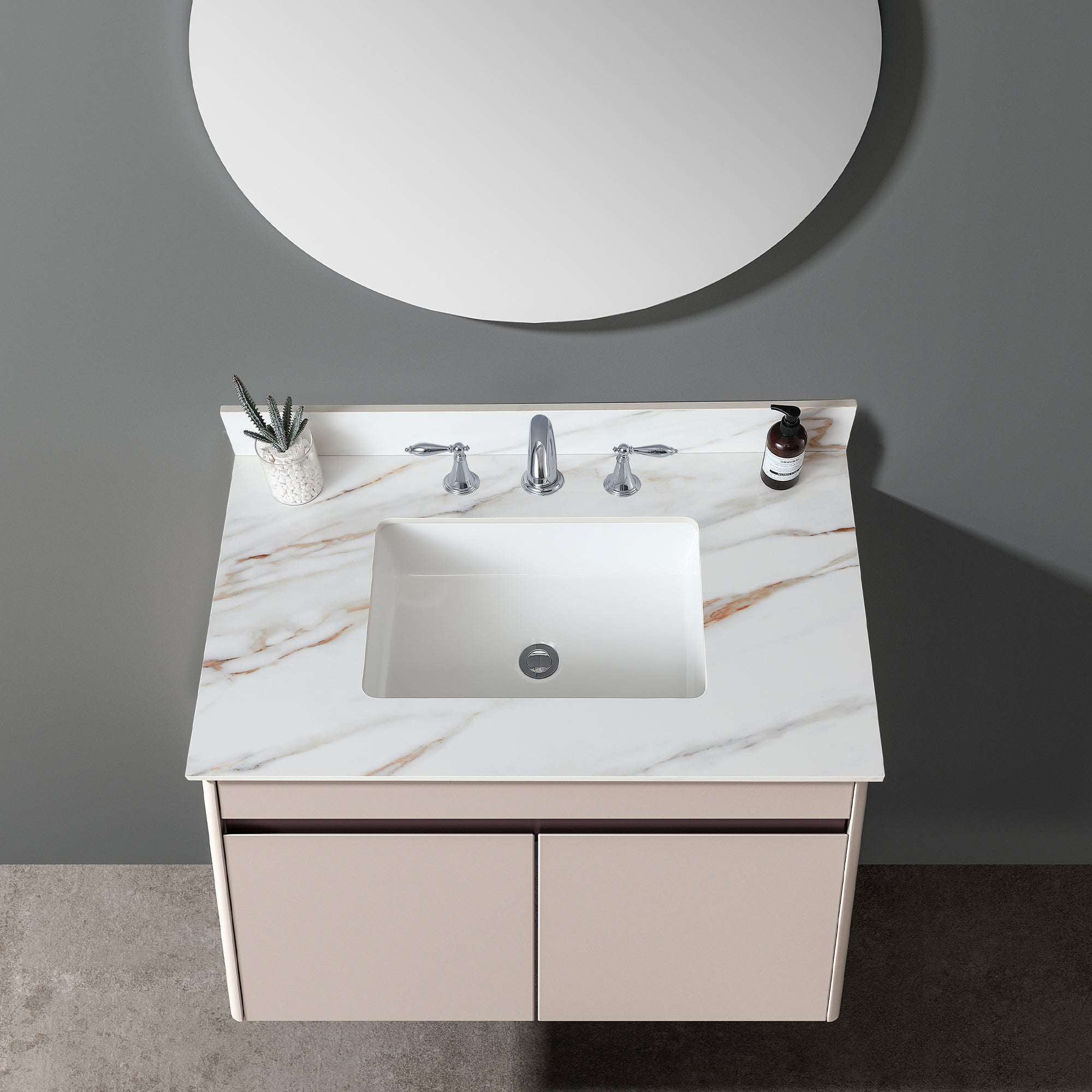 Carrara White Marble Vanity Top - 37"