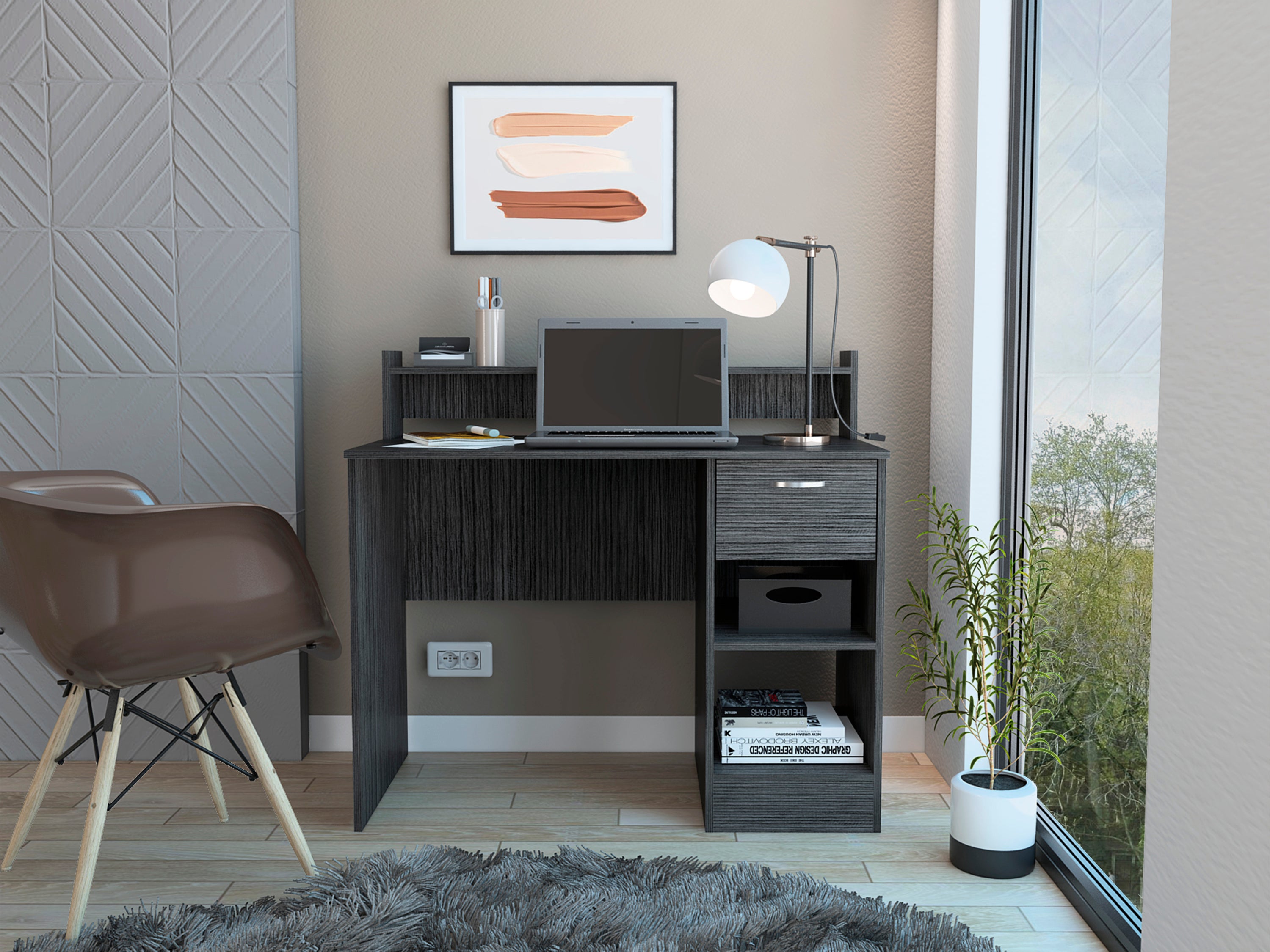 Manaos Writing Desk with Shelves & Drawer