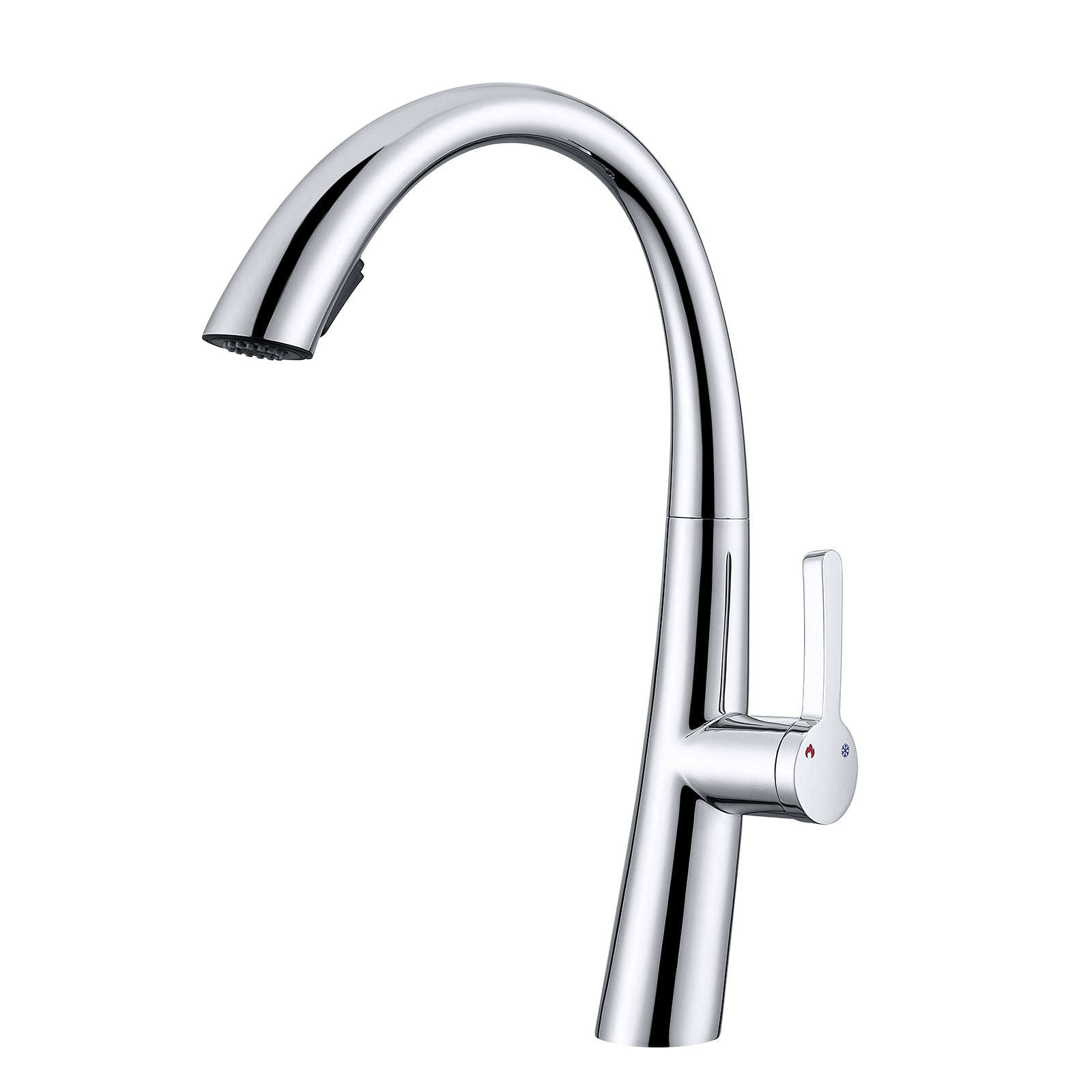 Chrome Pull-Out Kitchen Faucet: Single Handle Stainless Steel