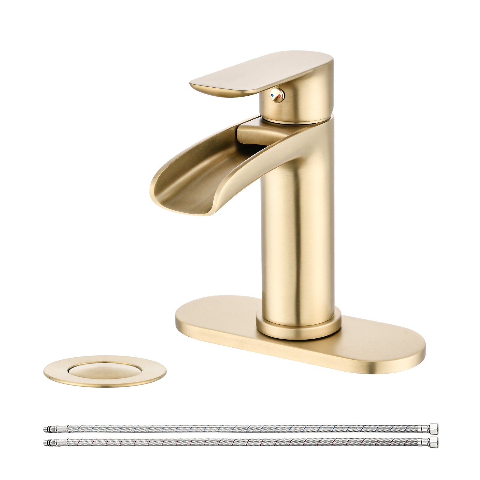 Brushed Nickel Waterfall Bathroom Faucet