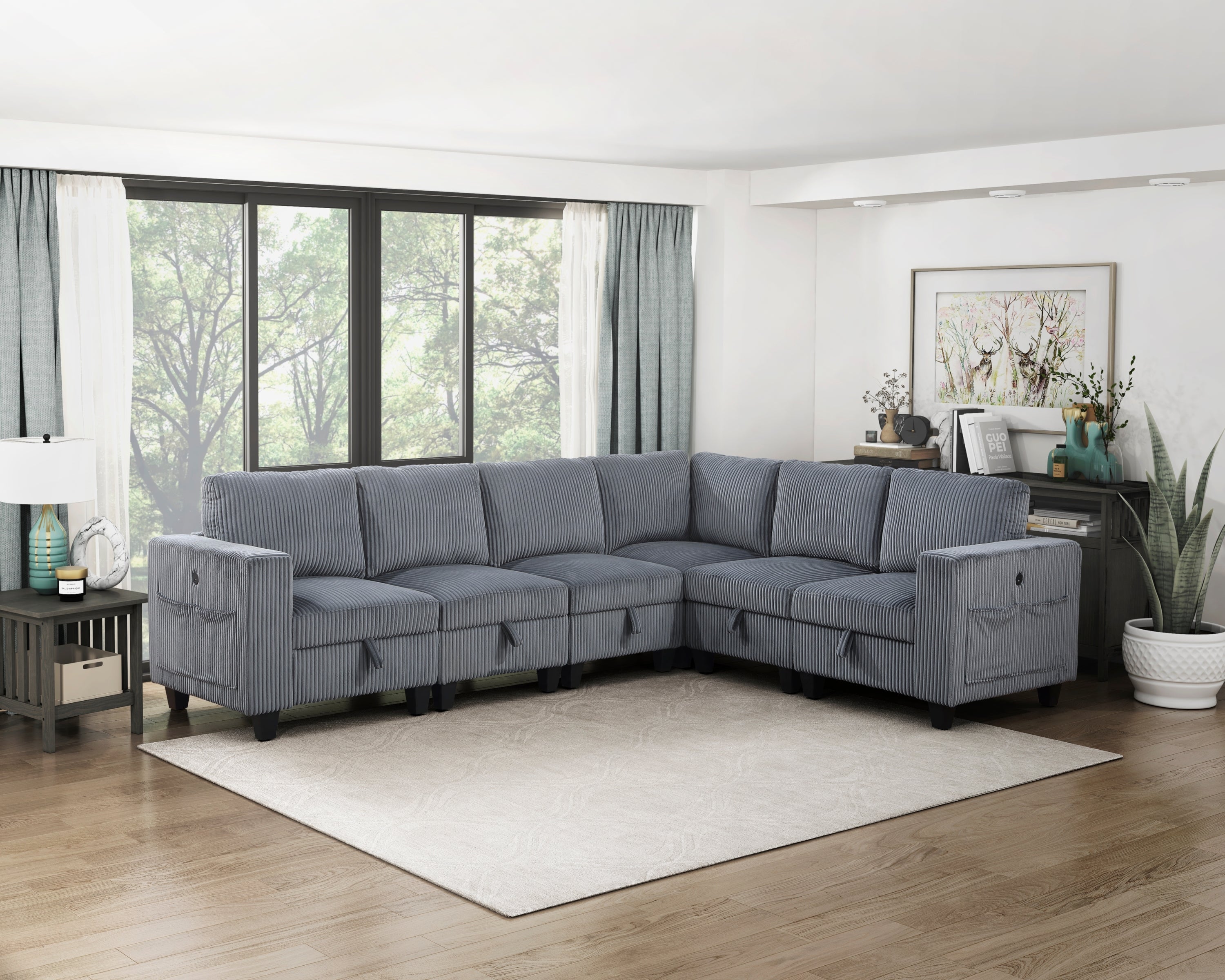 Modular Sectional Couch w/ Storage & USB