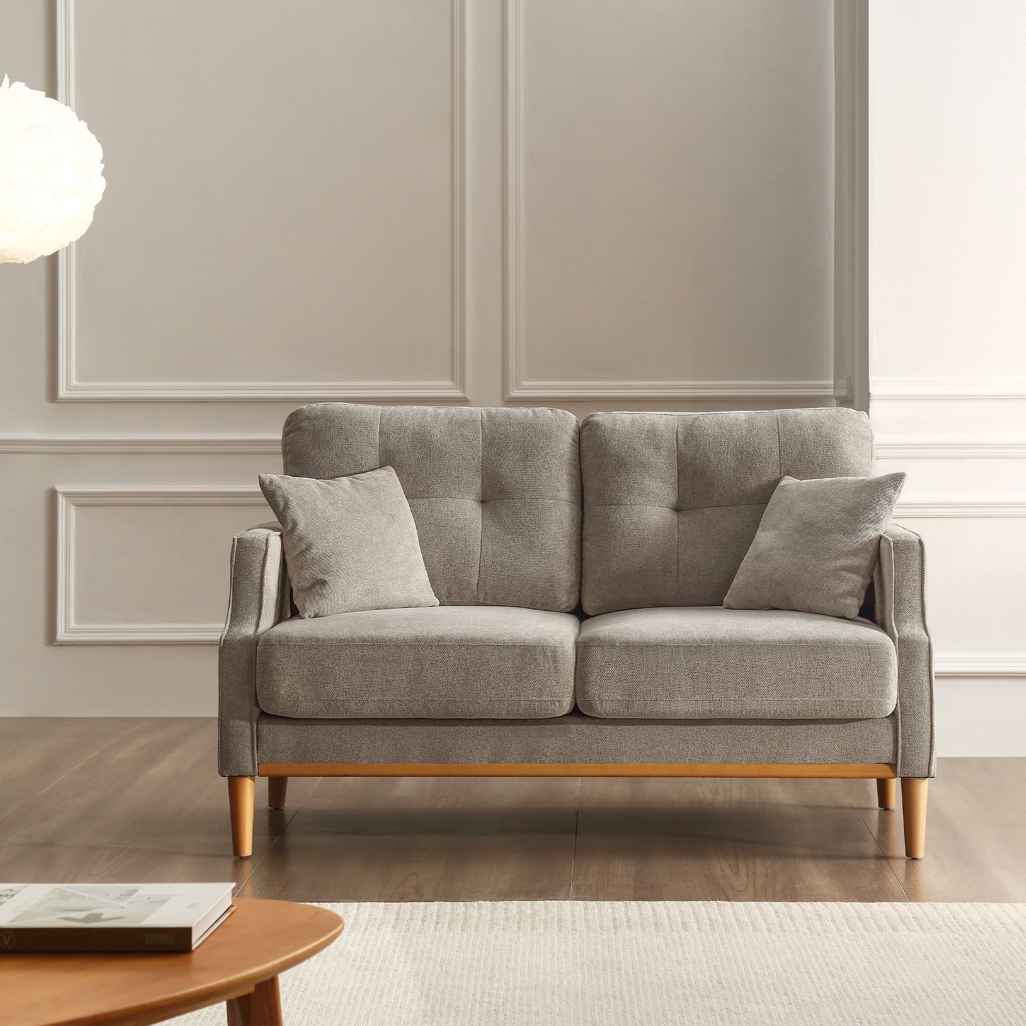Cream Waterproof Sofa: 2-Seater w/ USB Charging