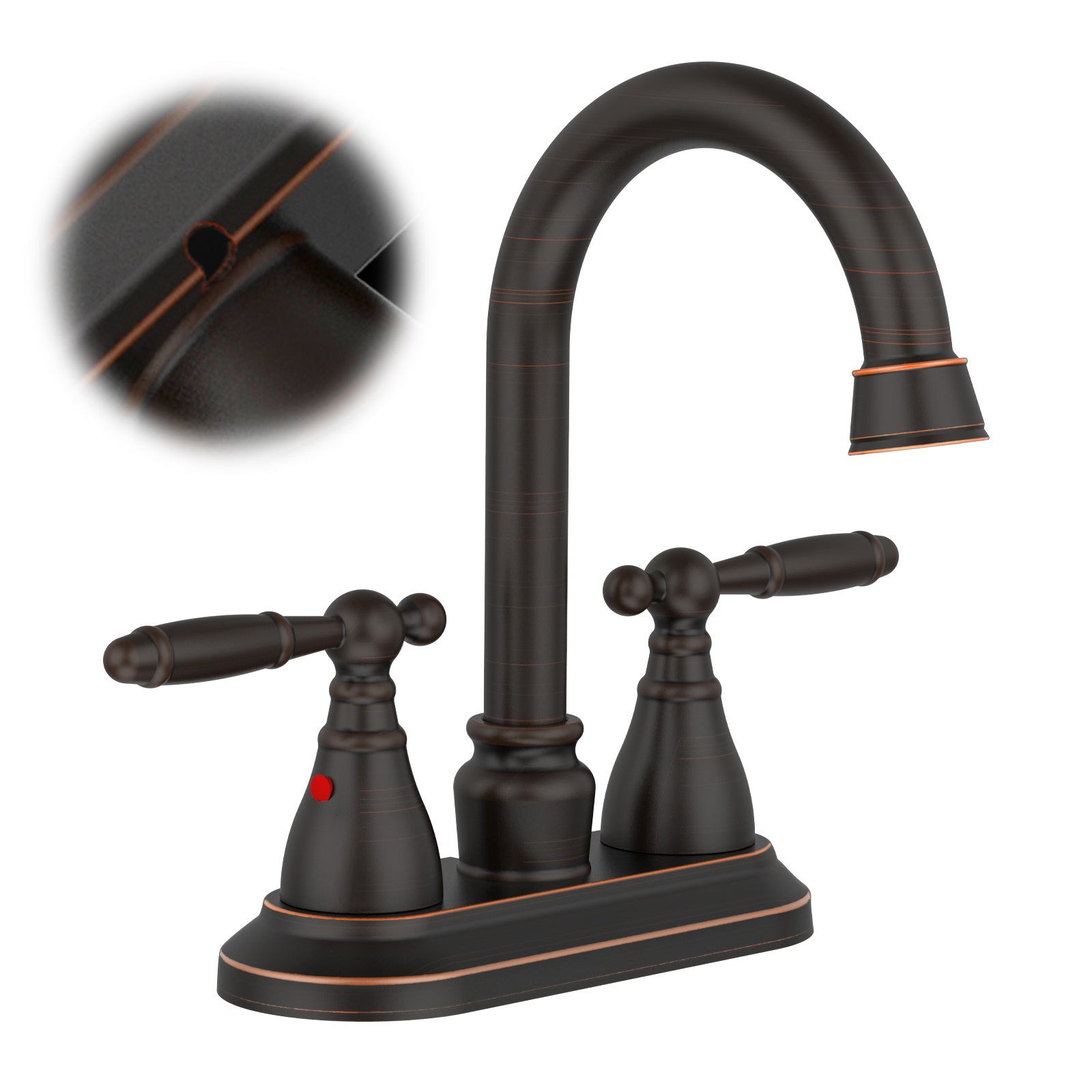 Oil Rubbed Bronze Bathroom Faucet | 4" Centerset