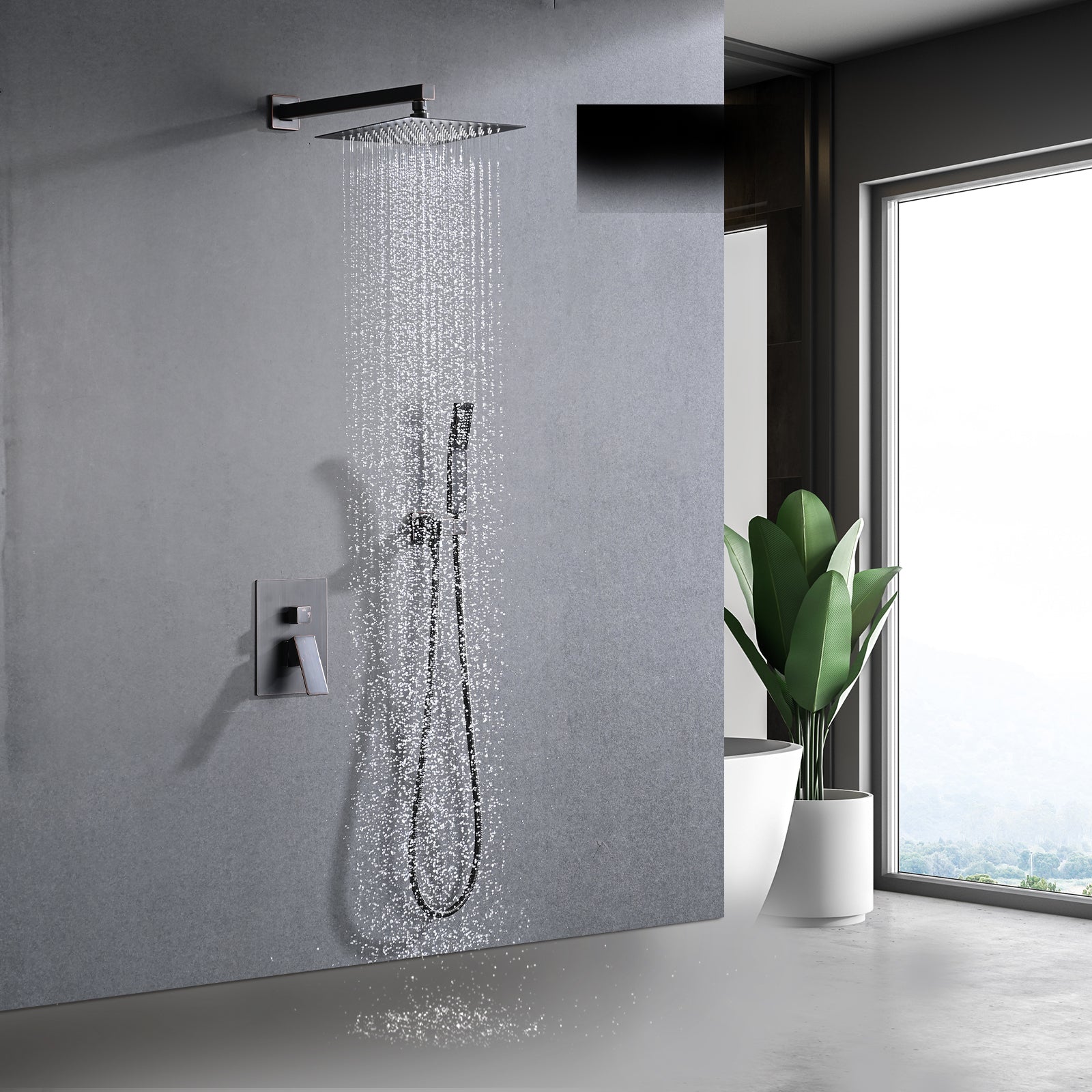 Rainfall Shower System: 10' Head & Handheld