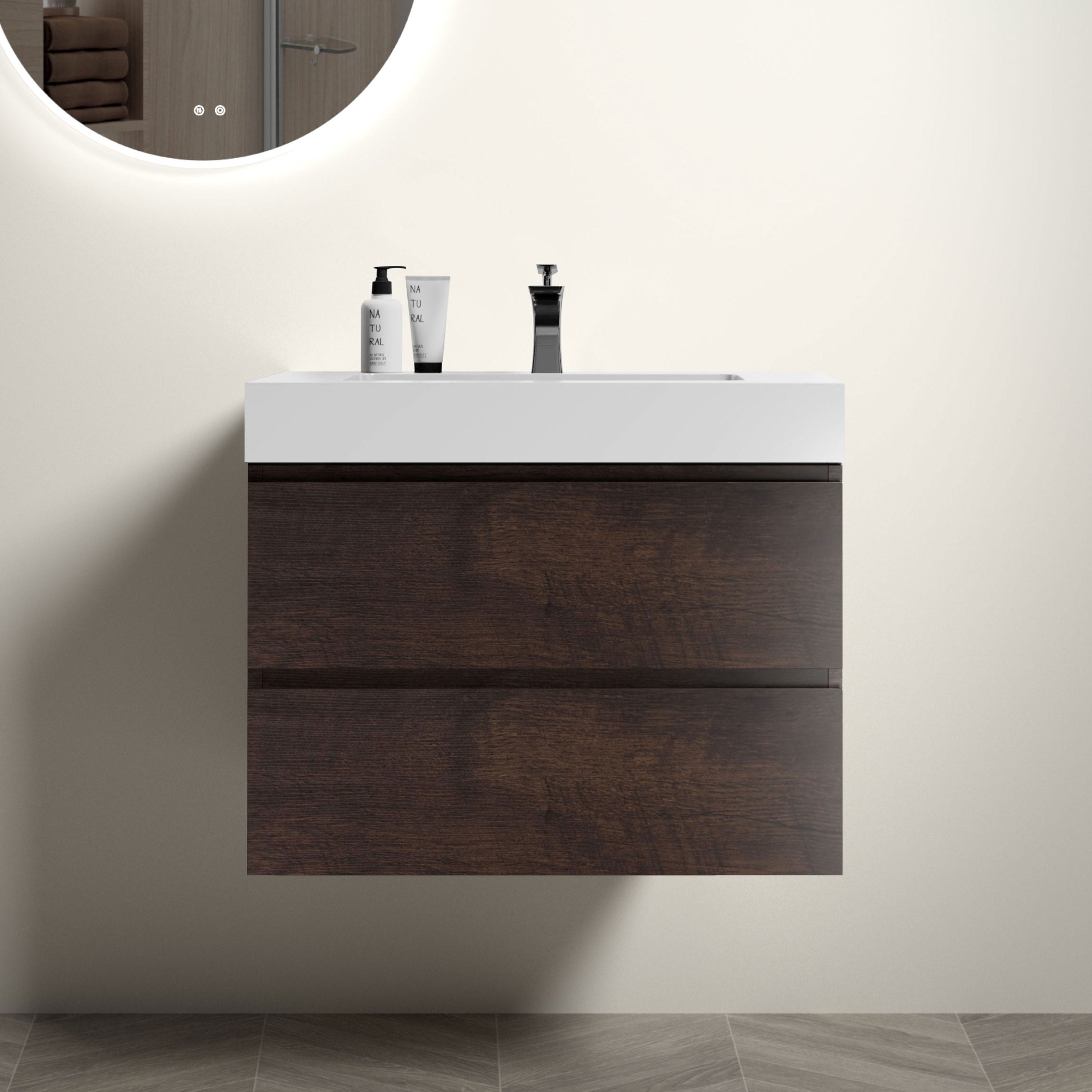 Alice 30" Walnut Floating Bathroom Vanity