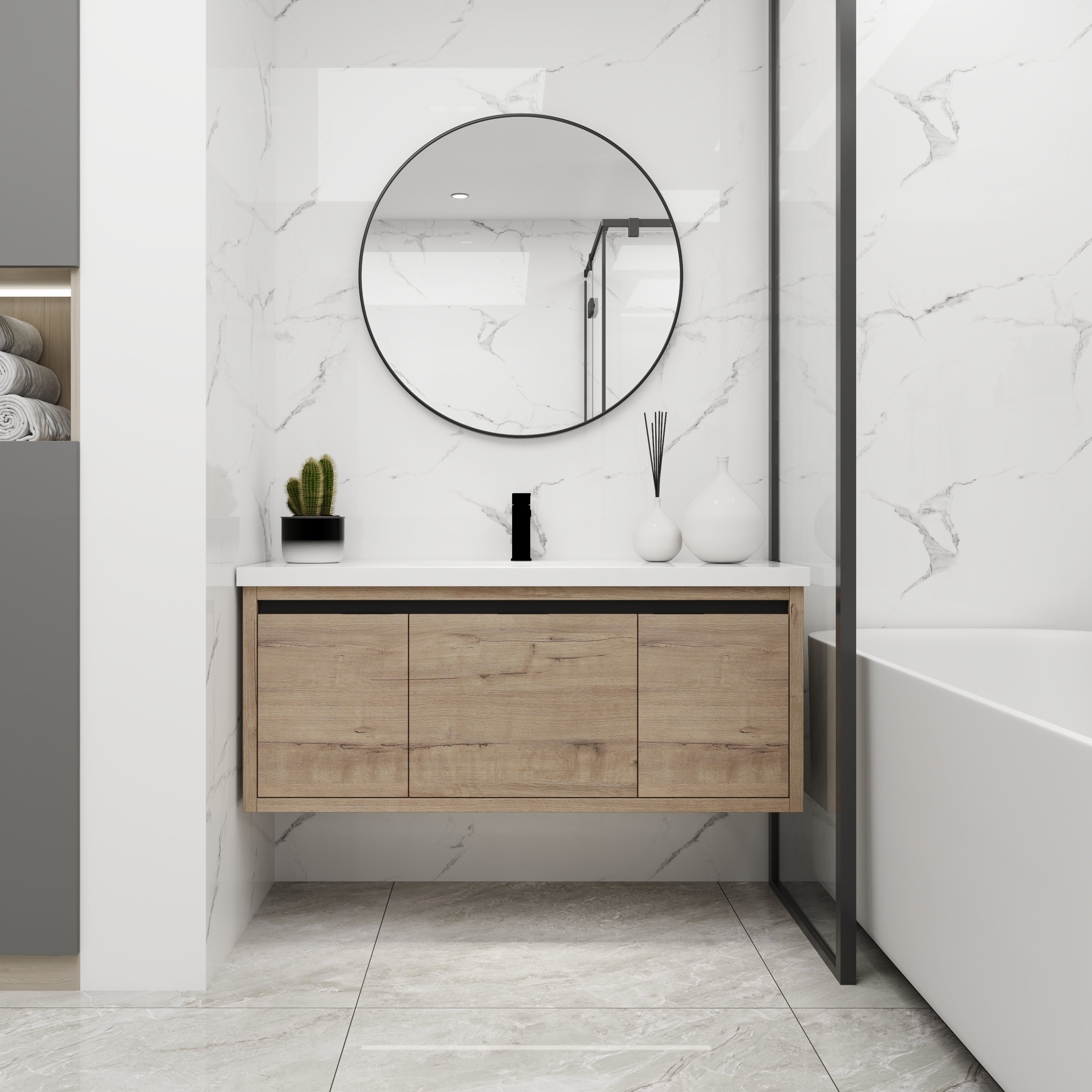 48" Bathroom Vanity with Sink, Soft Close