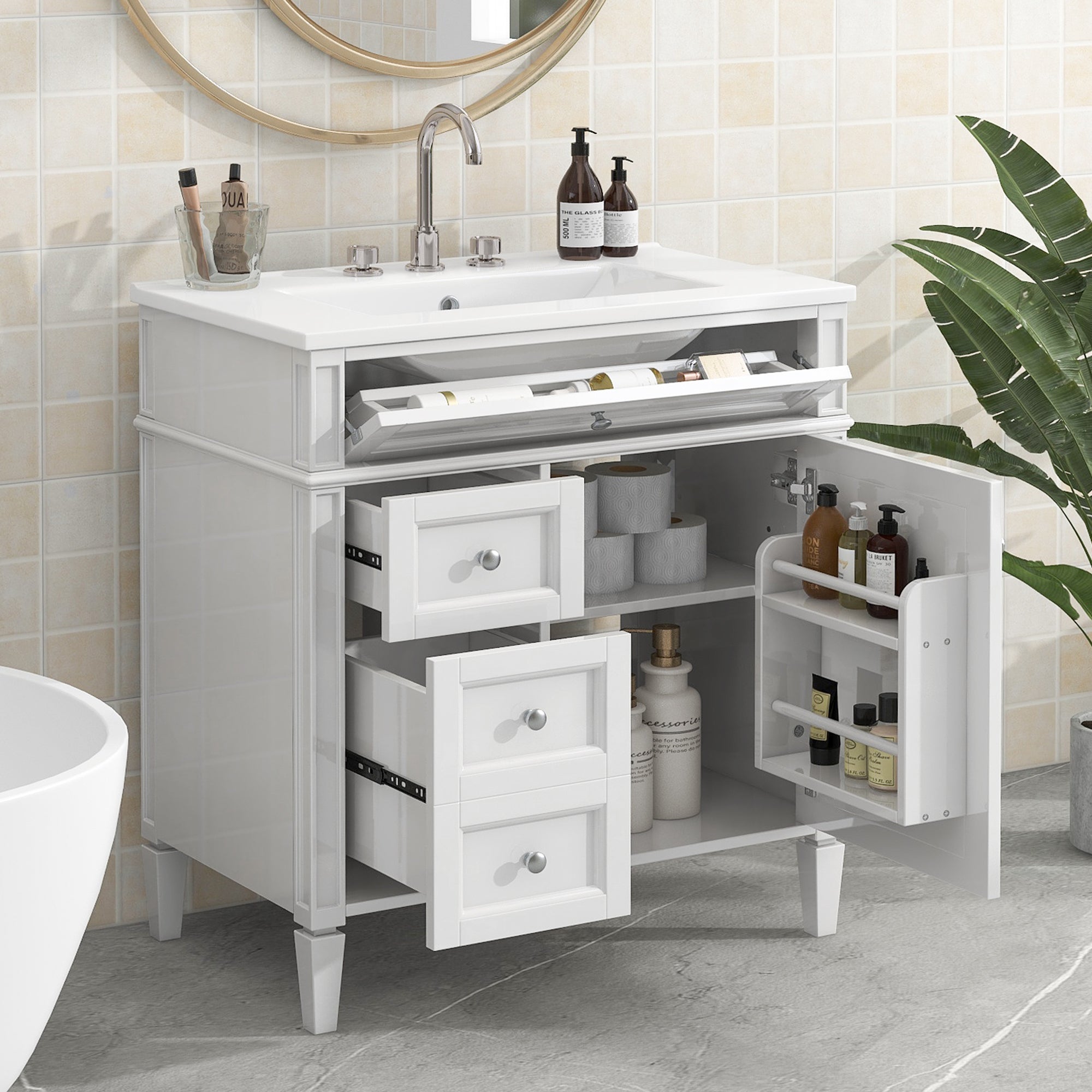 30" Modern Bathroom Vanity with Sink & Storage