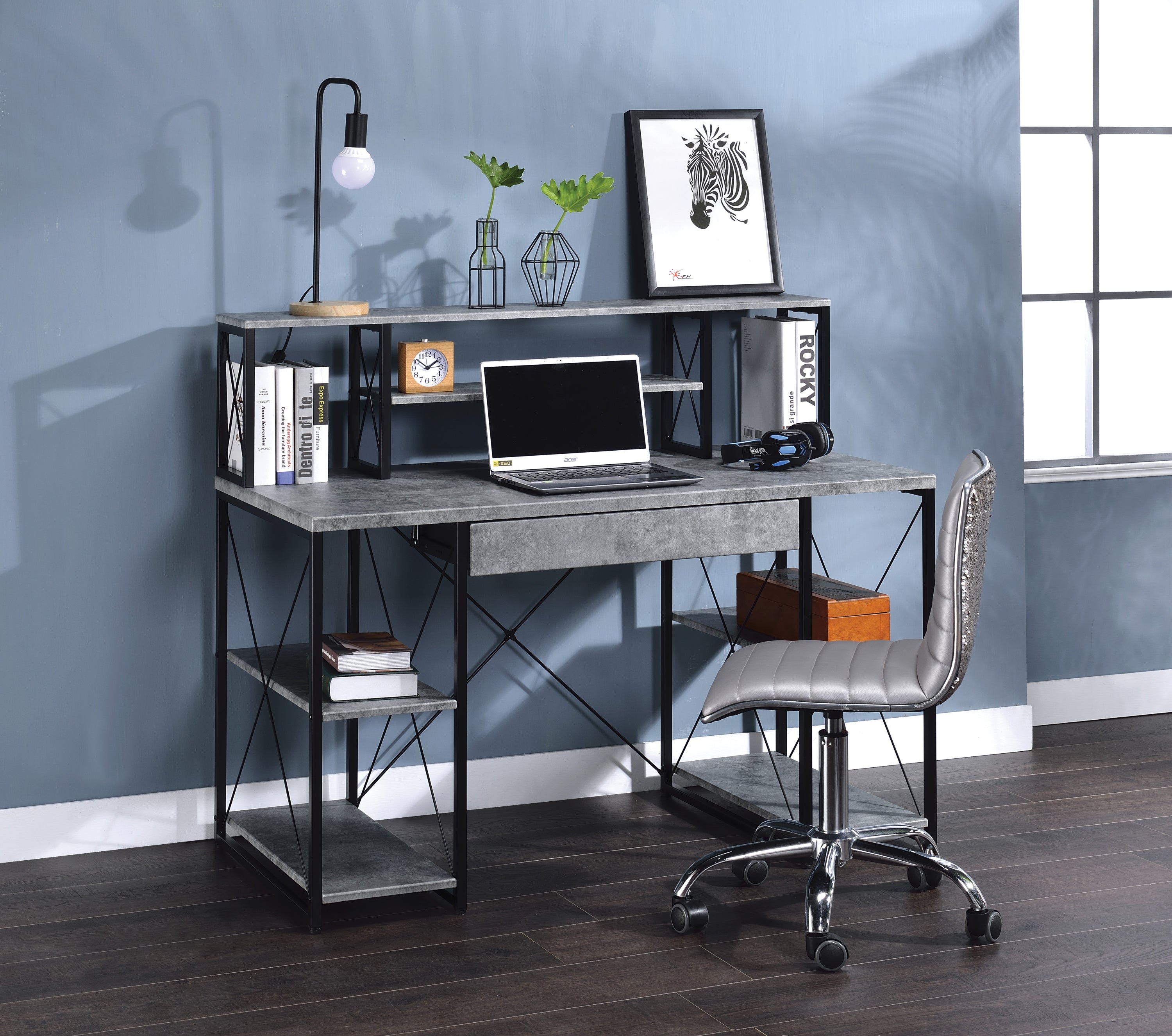 Amiel Gray Writing Desk | All-Purpose Home Office Desk