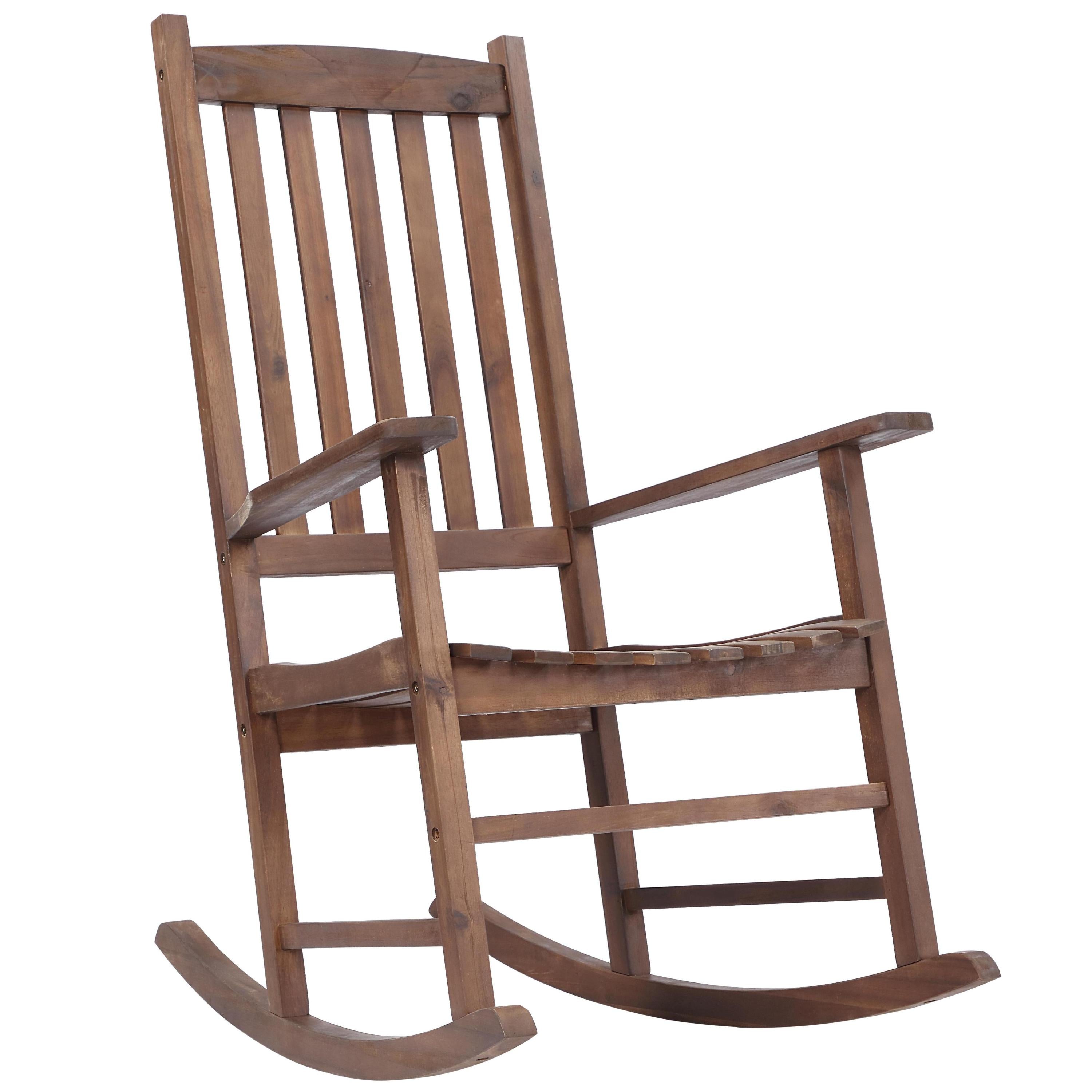 Rustic Acacia Wood Rocking Chair - Brown Patio Rocker