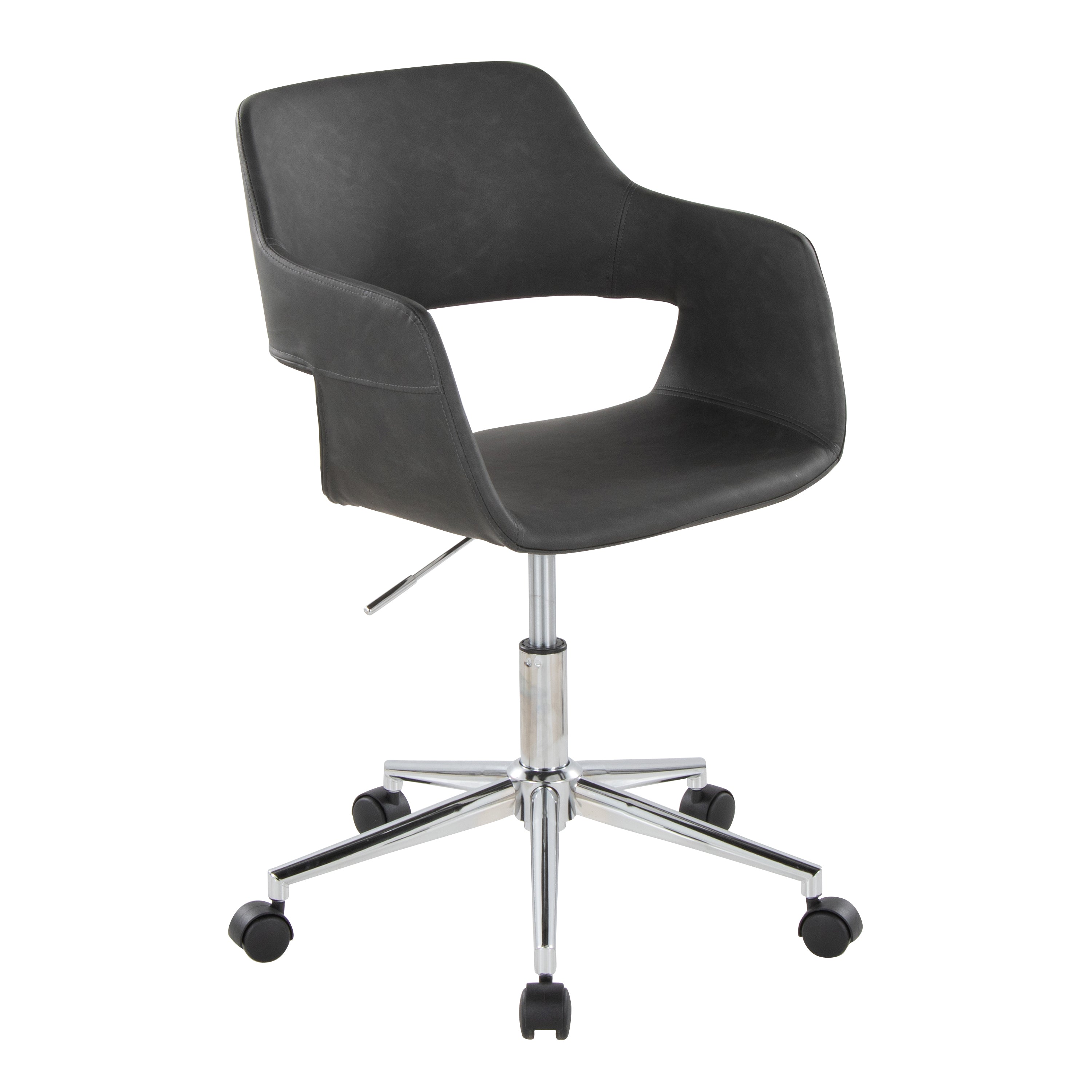 LumiSource Margarite Grey Faux Leather Task Chair