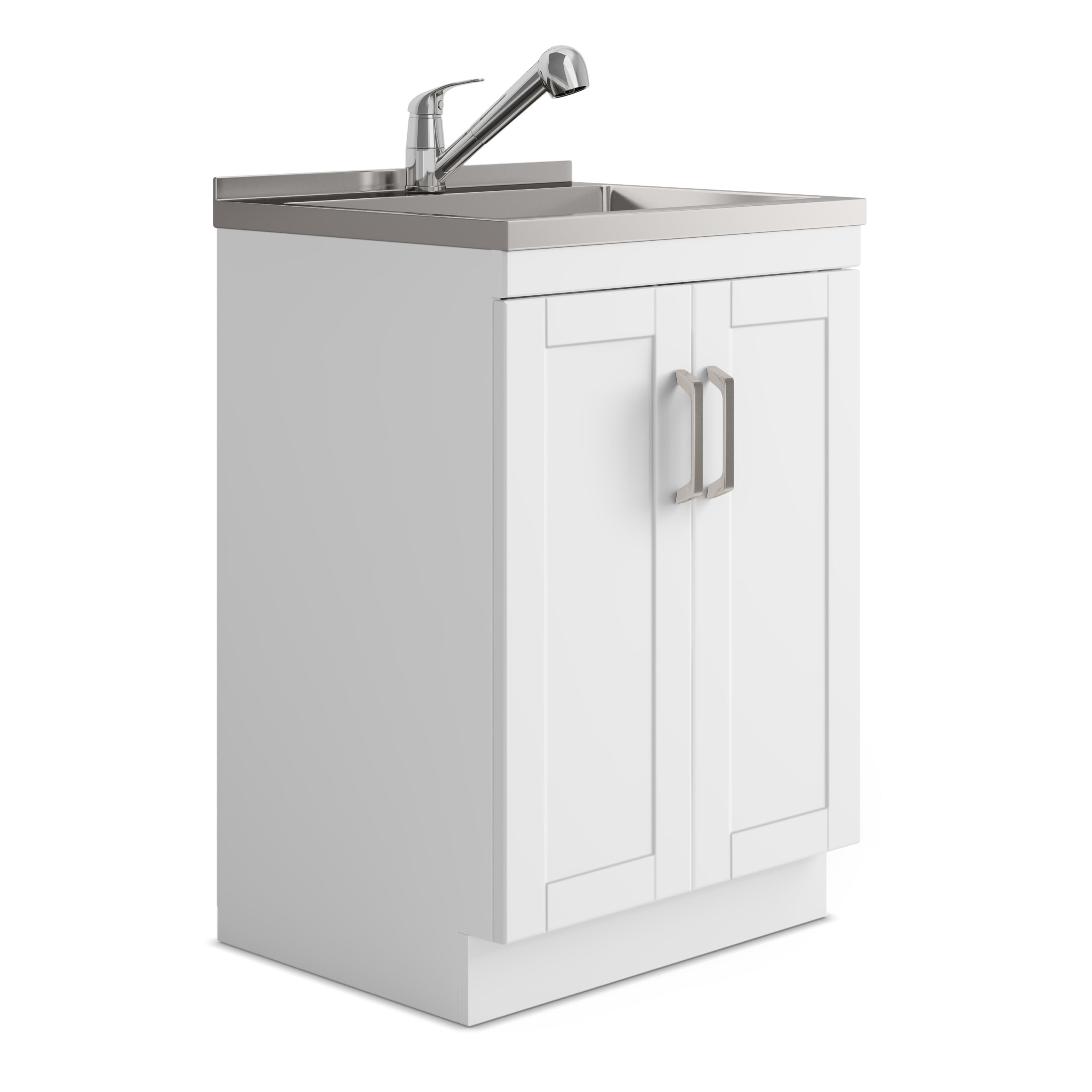 Kyle 24" White Laundry Cabinet w/ Sink & Faucet